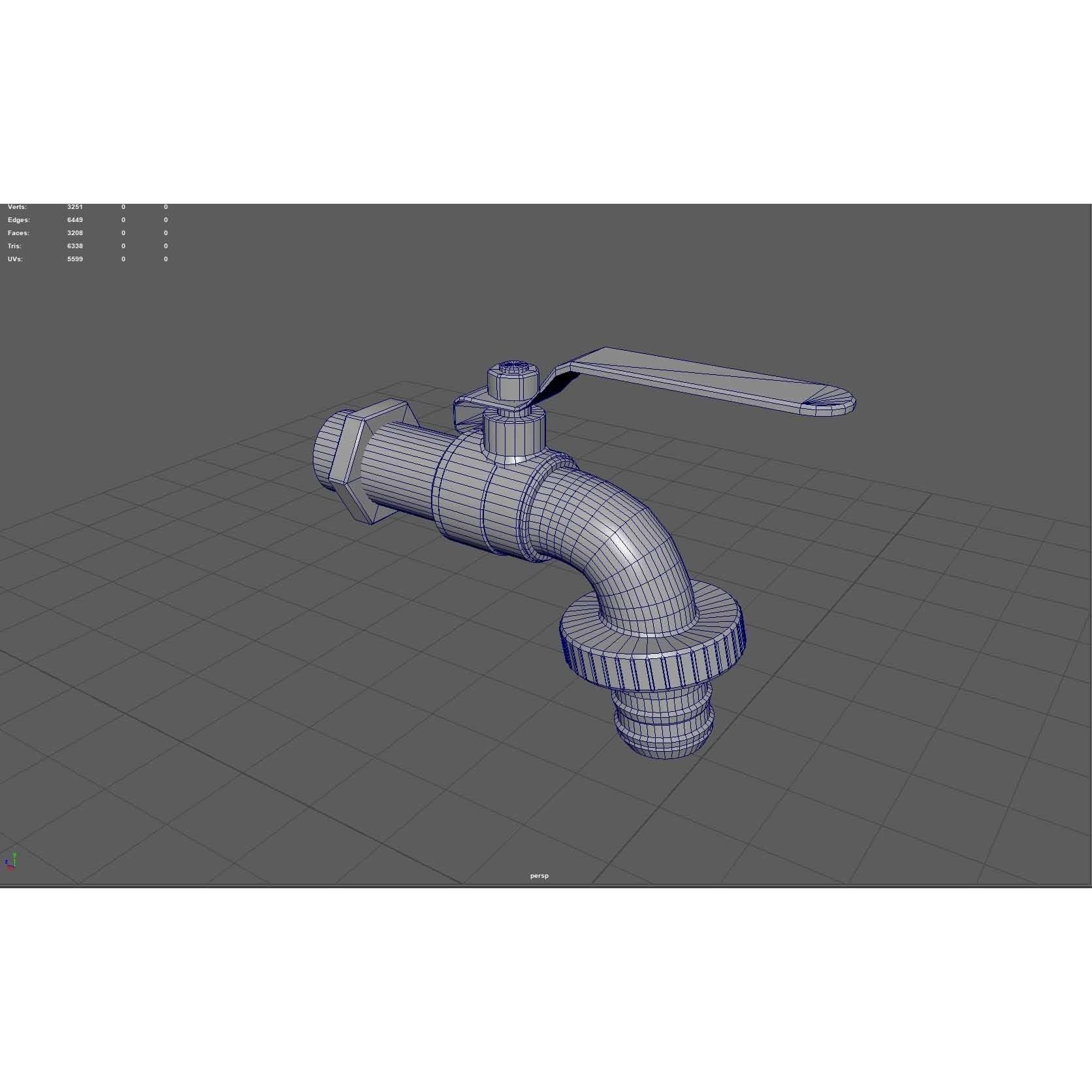 Garden Faucet 3D Model – Low Poly PBR Asset, FBX, OBJ, Blender - View 7