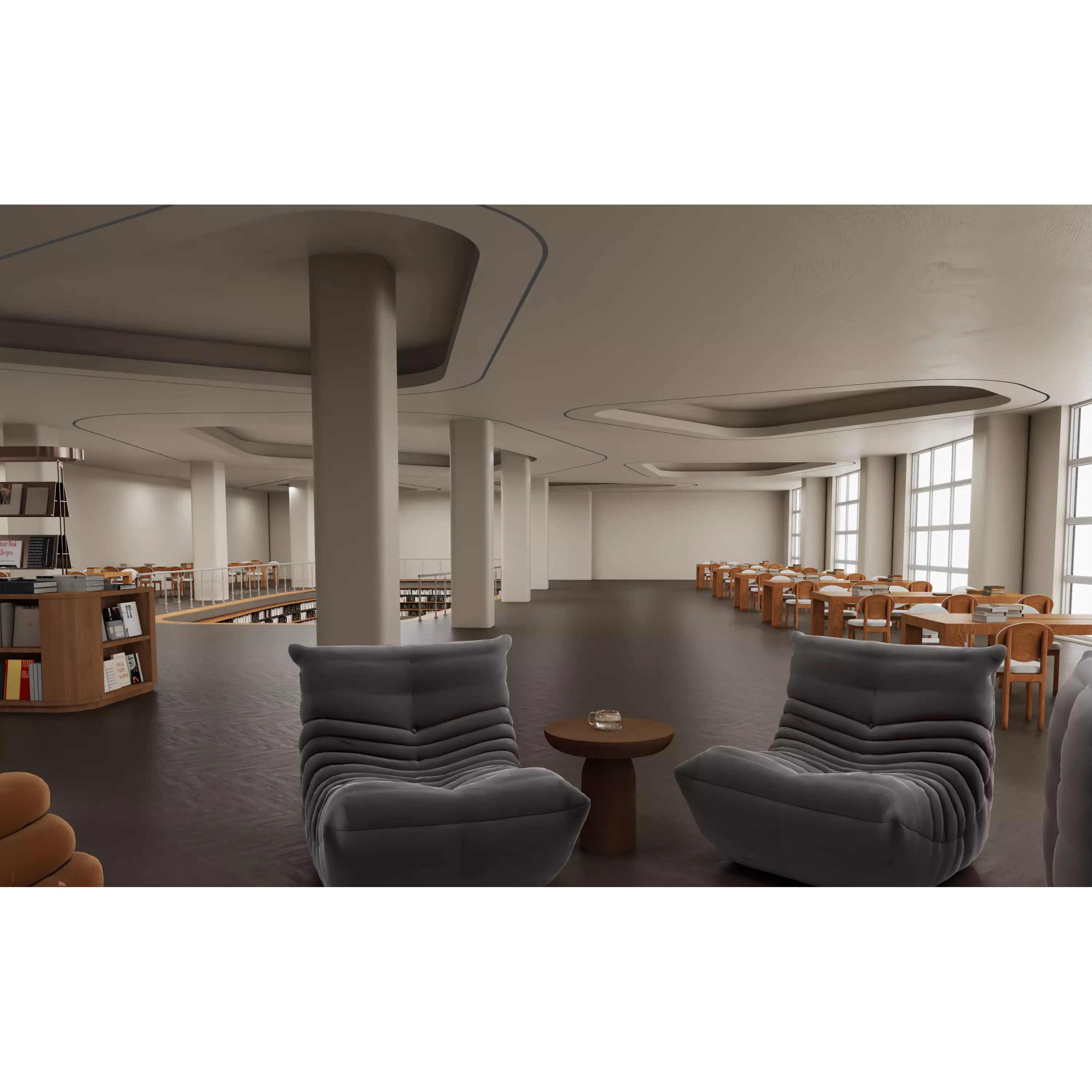 Classic Grand Library Interior - Ready-to-Render 3D Model - View 10