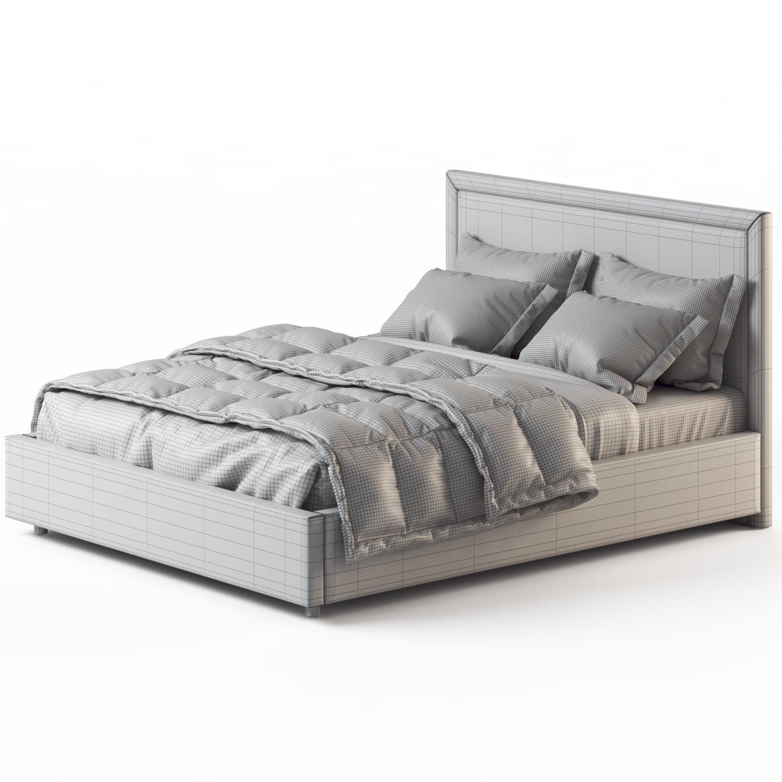 Abel Bed 3D Model – Contemporary Bed with Lifting Mechanism, FBX - View 3