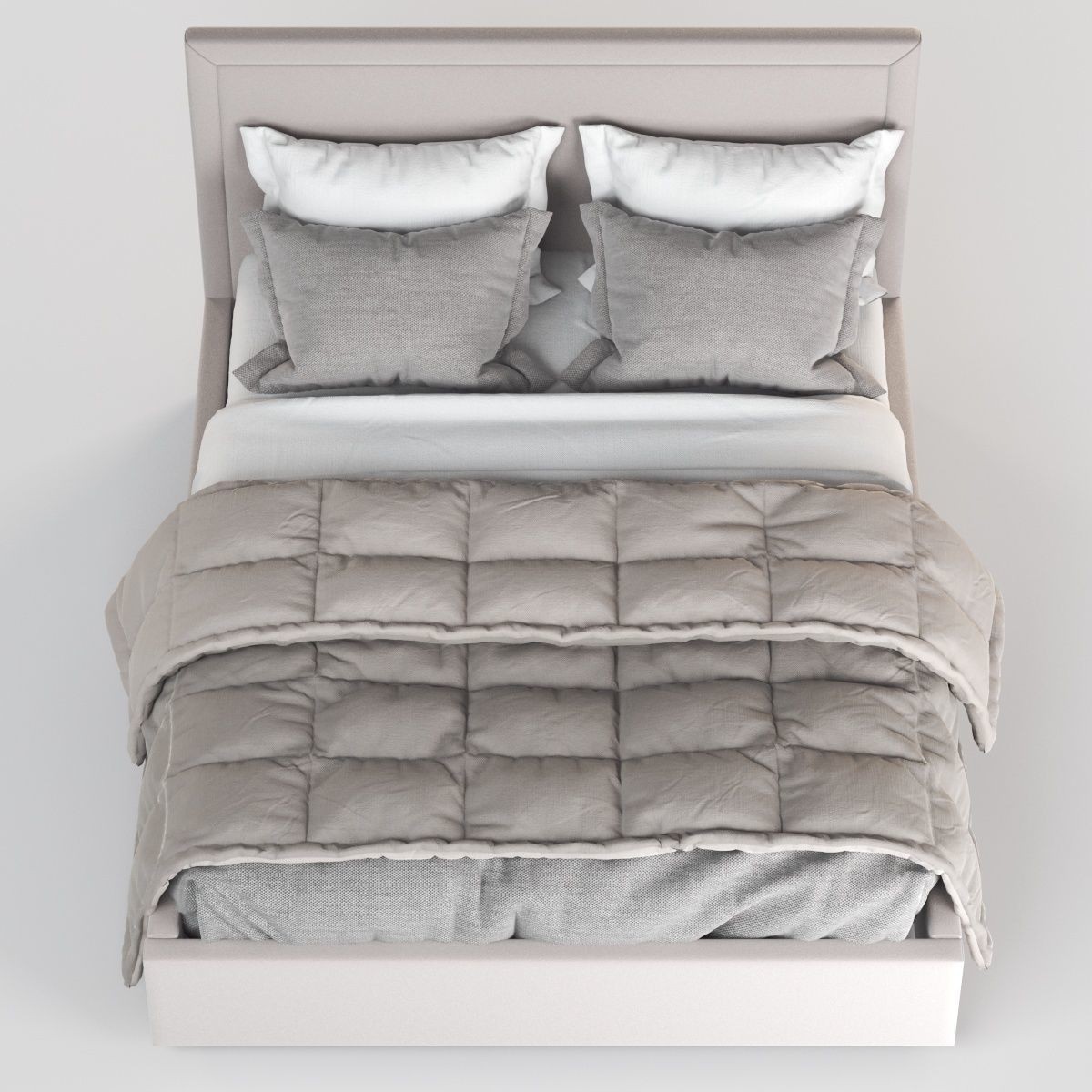 Abel Bed 3D Model – Contemporary Bed with Lifting Mechanism, FBX - View 4