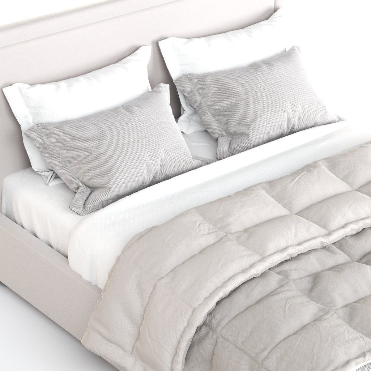 Abel Bed 3D Model – Contemporary Bed with Lifting Mechanism, FBX - View 6