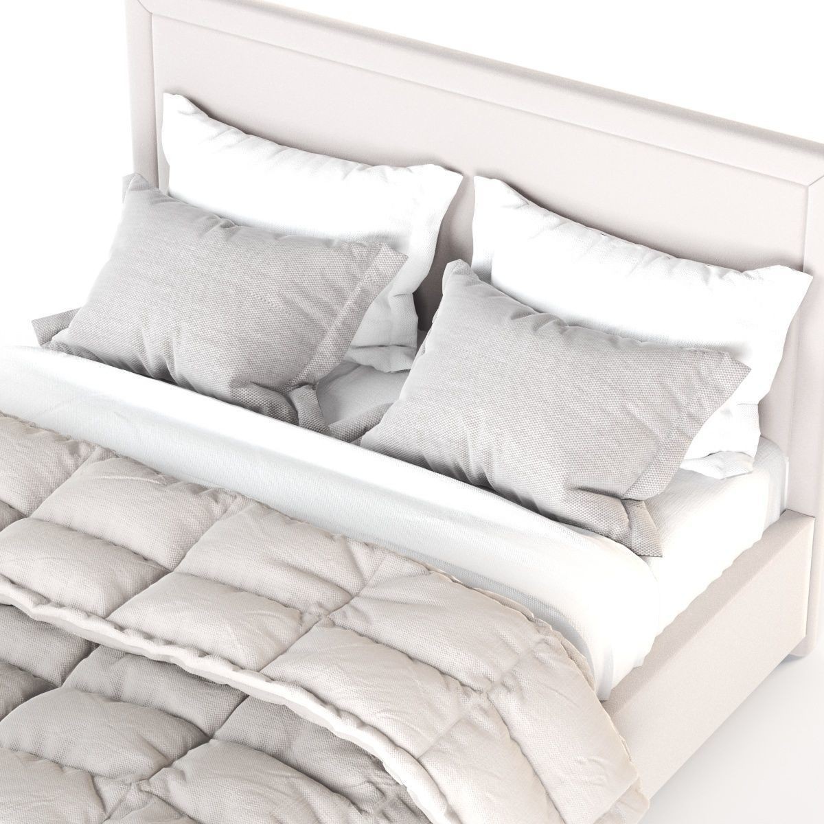 Abel Bed 3D Model – Contemporary Bed with Lifting Mechanism, FBX - View 7