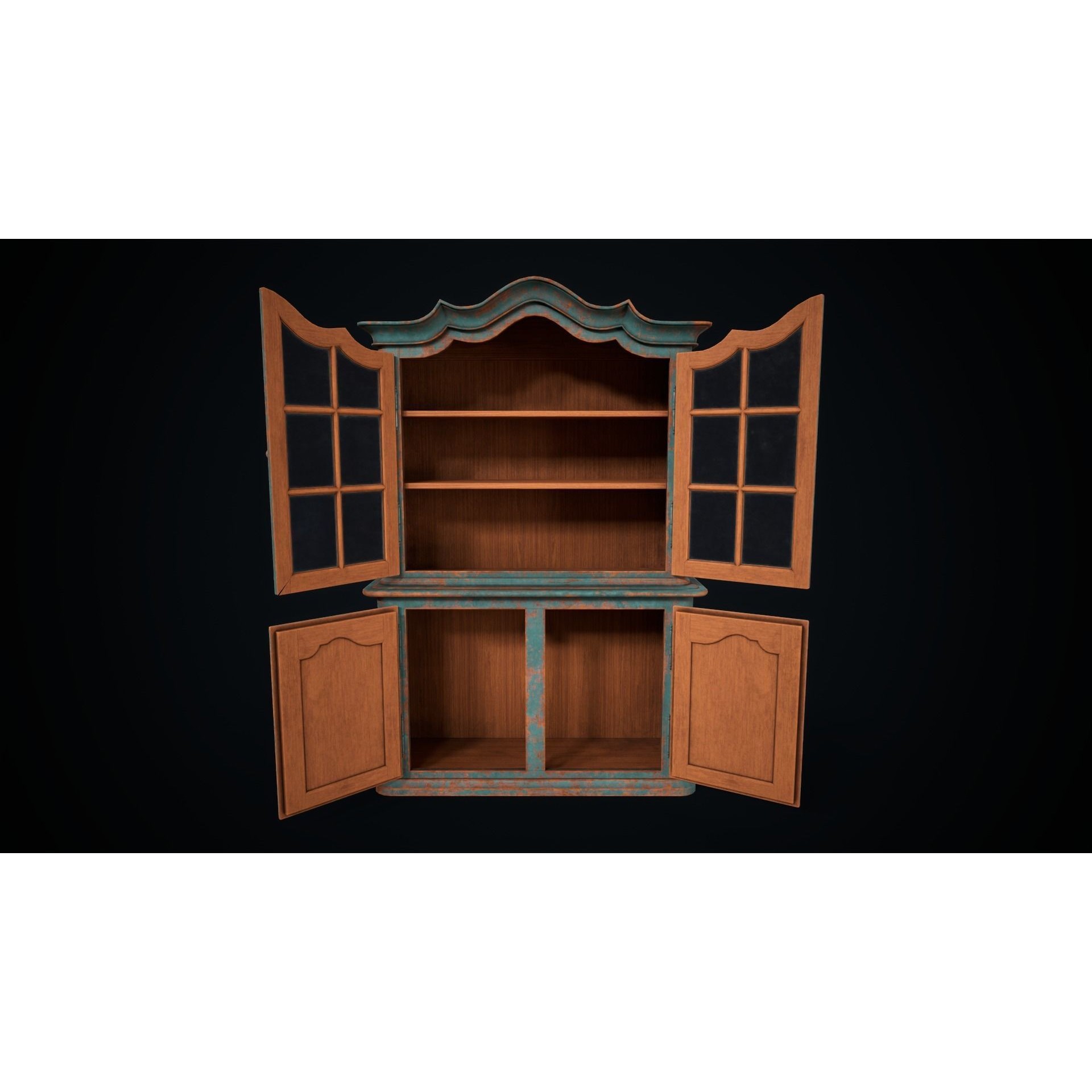 Vintage Buffet 3D Model – Low Poly Game Ready Asset, PBR Textures - View 3