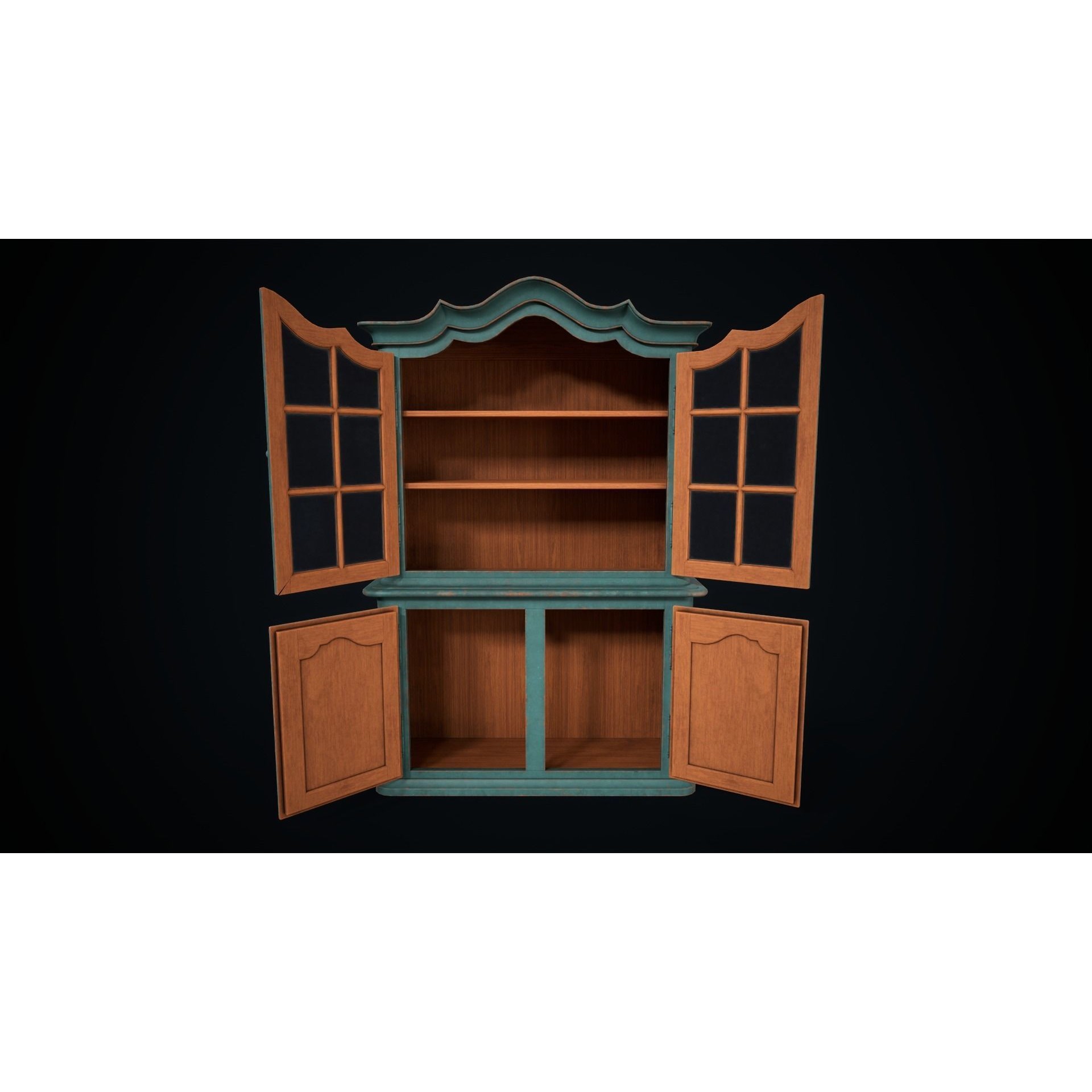 Vintage Buffet 3D Model – Low Poly Game Ready Asset, PBR Textures - View 6