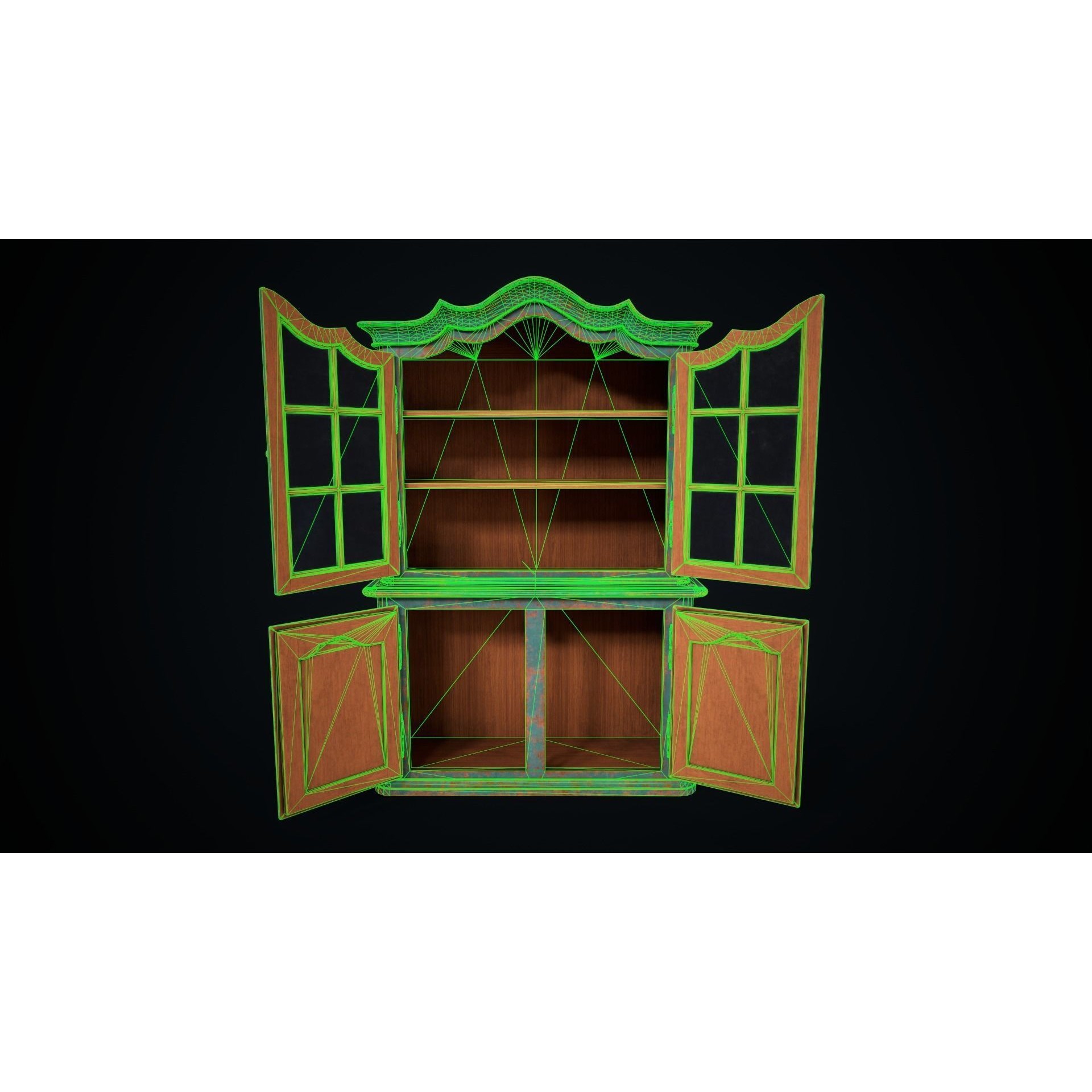 Vintage Buffet 3D Model – Low Poly Game Ready Asset, PBR Textures - View 8