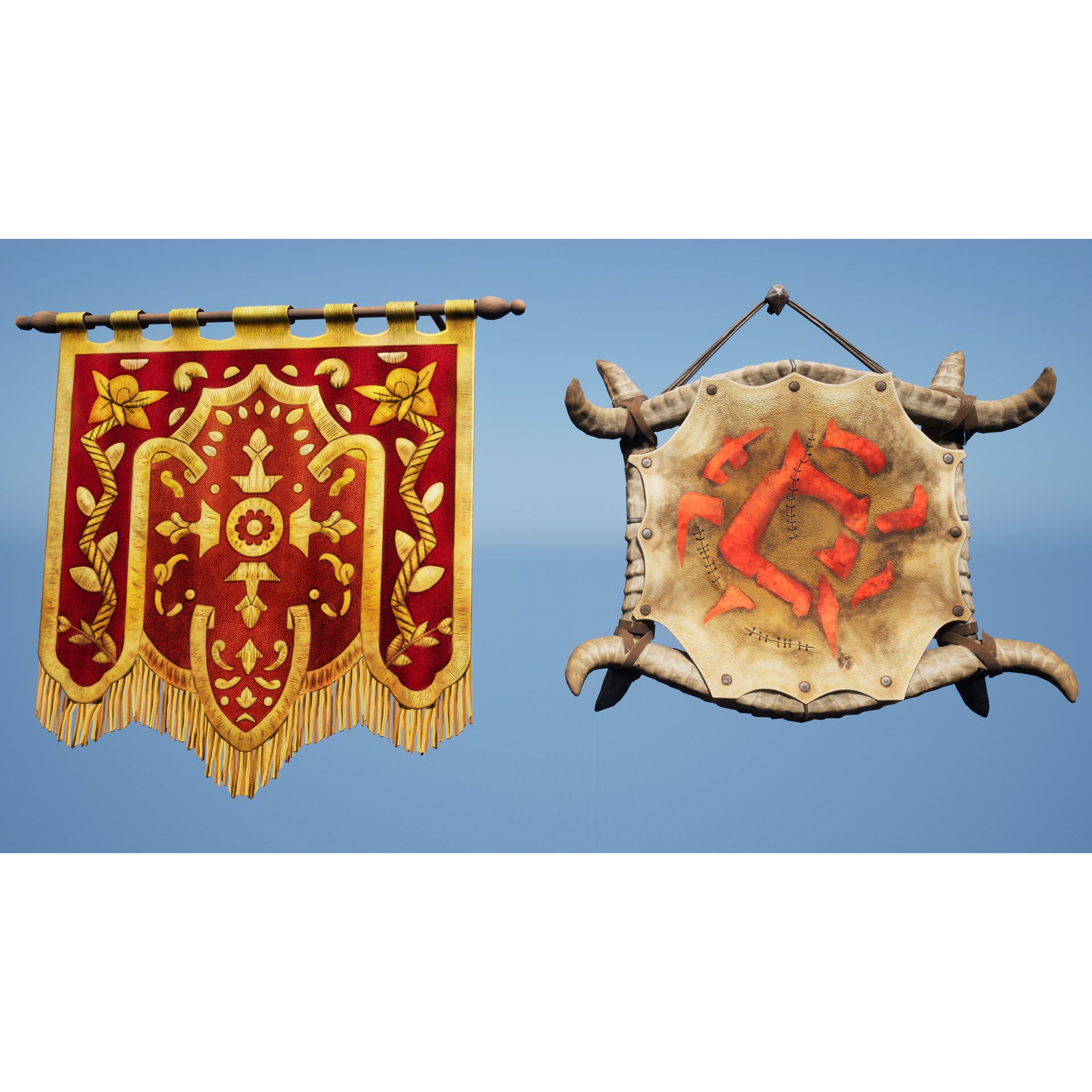 Decorative Wall 3D Model – High Poly Fantasy Decor, FBX - View 7