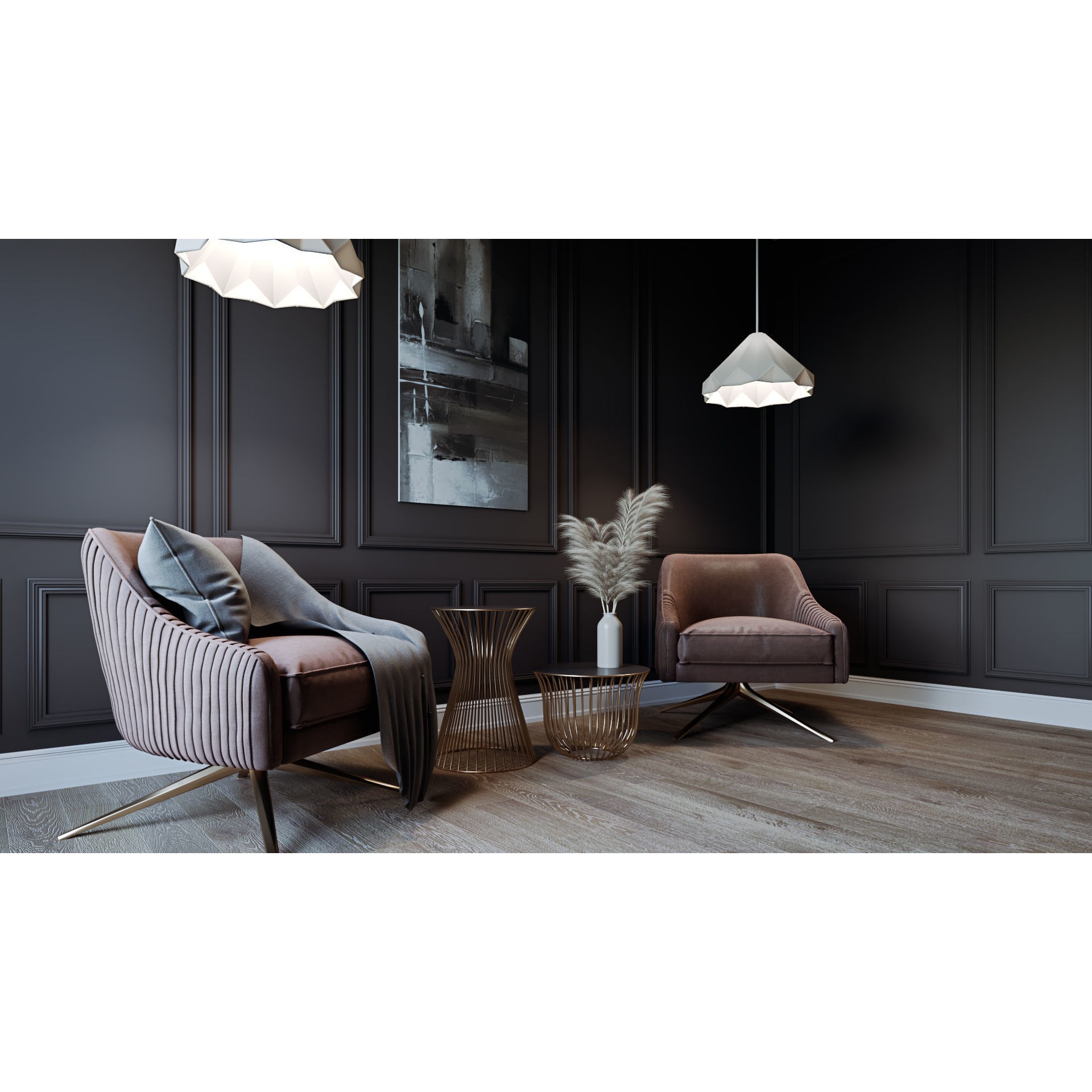 Simple Livingroom - Fully Textured 3D Model - View 3