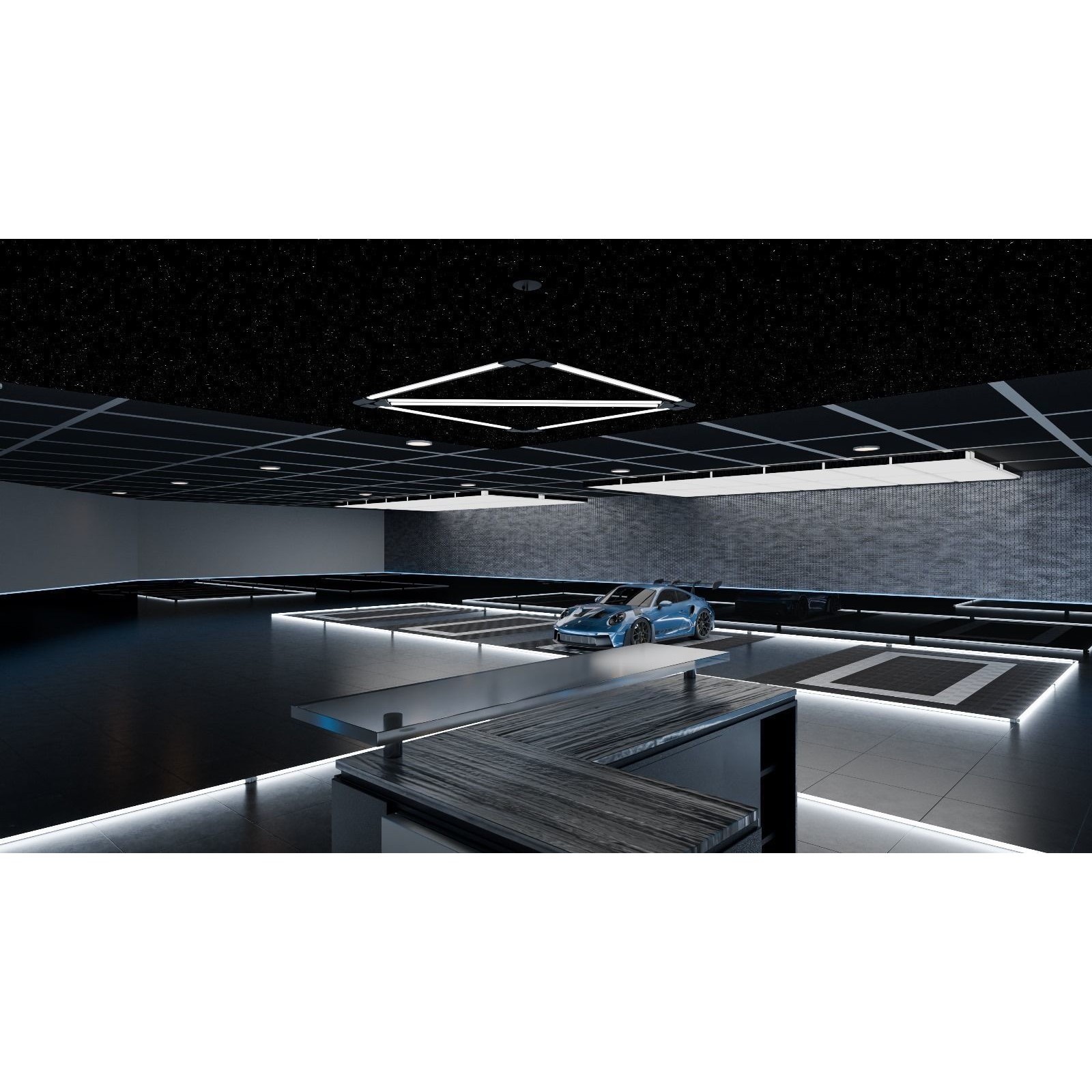 Neon Car Scene 3D Model – High Quality Interior Setup, Blender & FBX - View 4