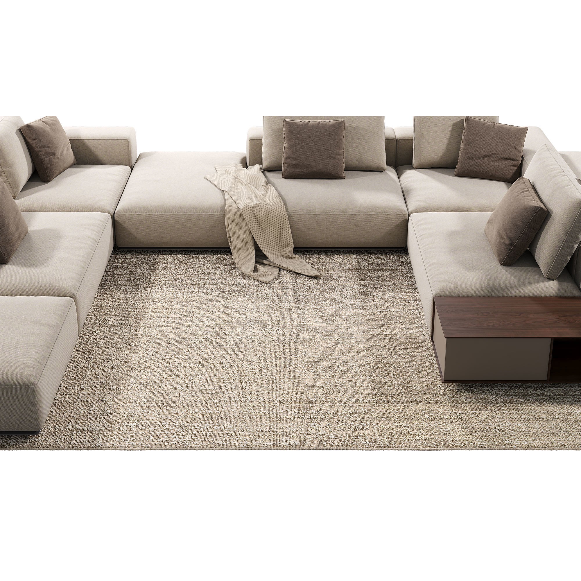 BoConcept Serge Rug 3D Model – Shaggy Textile Asset, PBR Textures - View 7