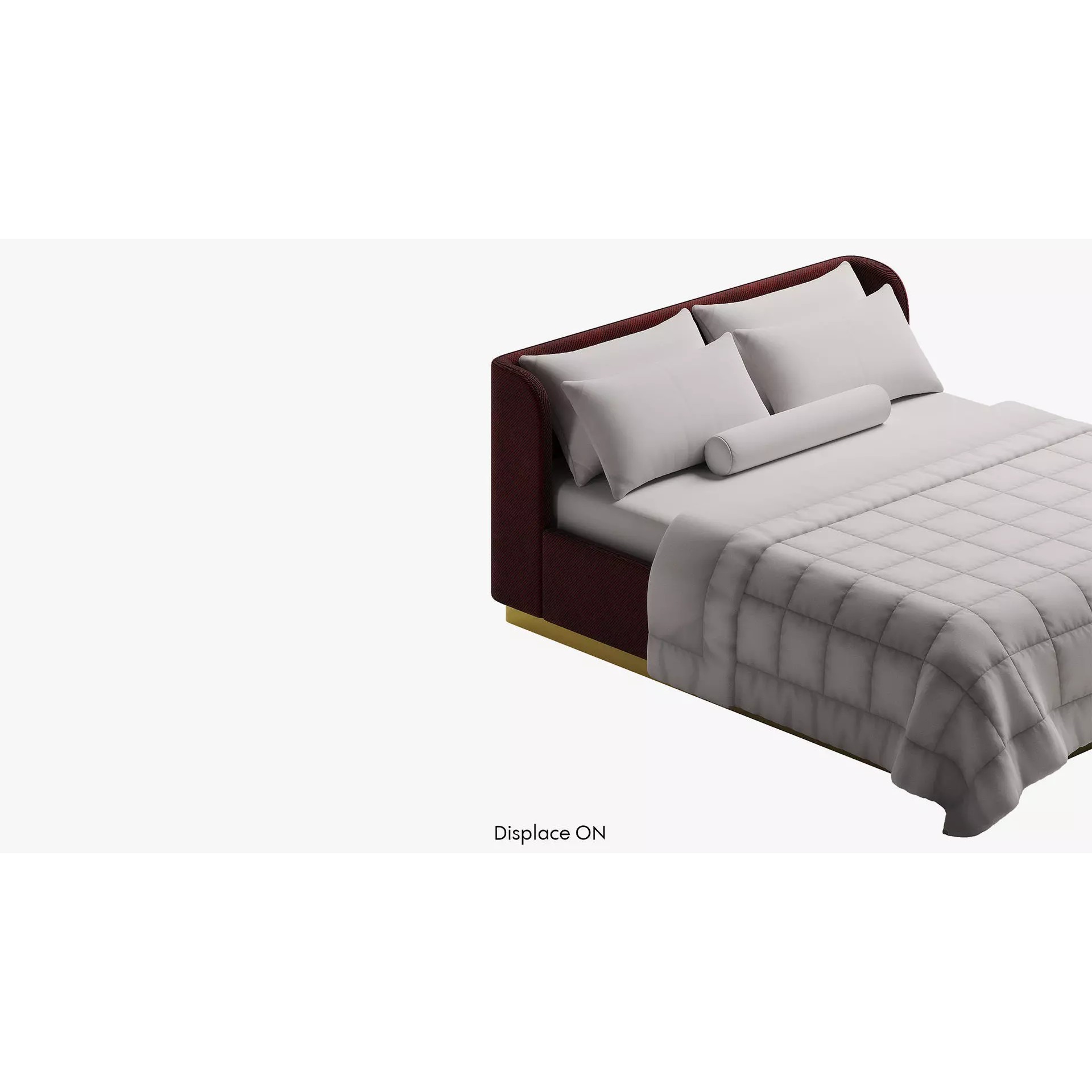 Low-Poly Red Bed 3D Model – Upholstered Furniture Asset, FBX, OBJ - View 5