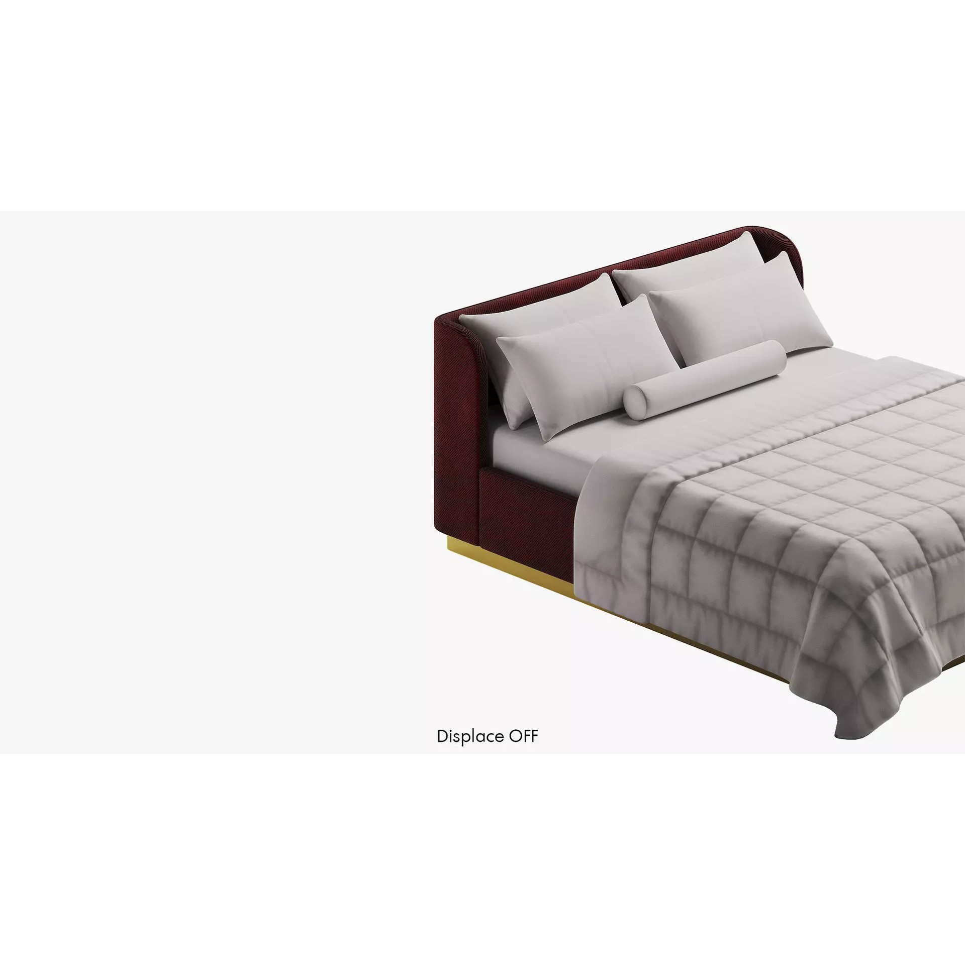 Low-Poly Red Bed 3D Model – Upholstered Furniture Asset, FBX, OBJ - View 6