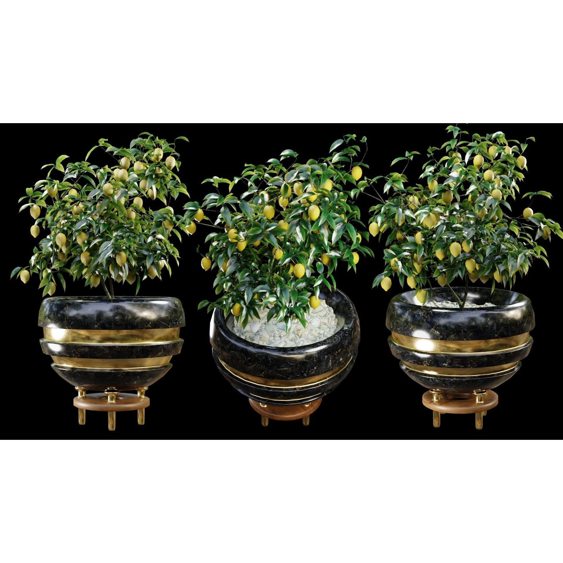 Modern Pots 3D Model – Low Poly Collection with PBR Textures, FBX, OBJ - View 10