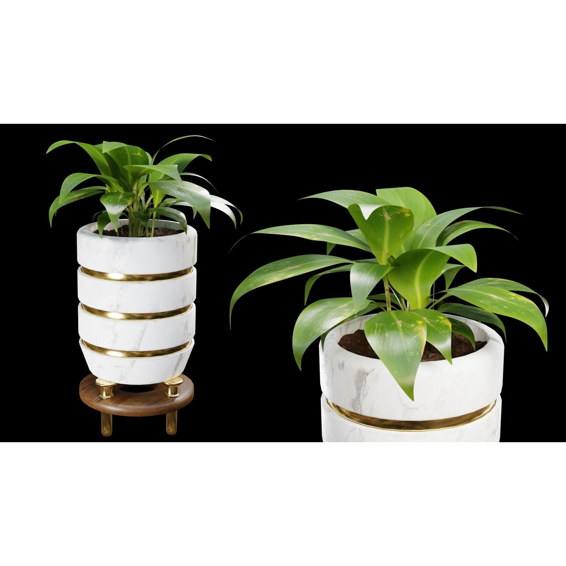 Modern Pots 3D Model – Low Poly Collection with PBR Textures, FBX, OBJ - View 14