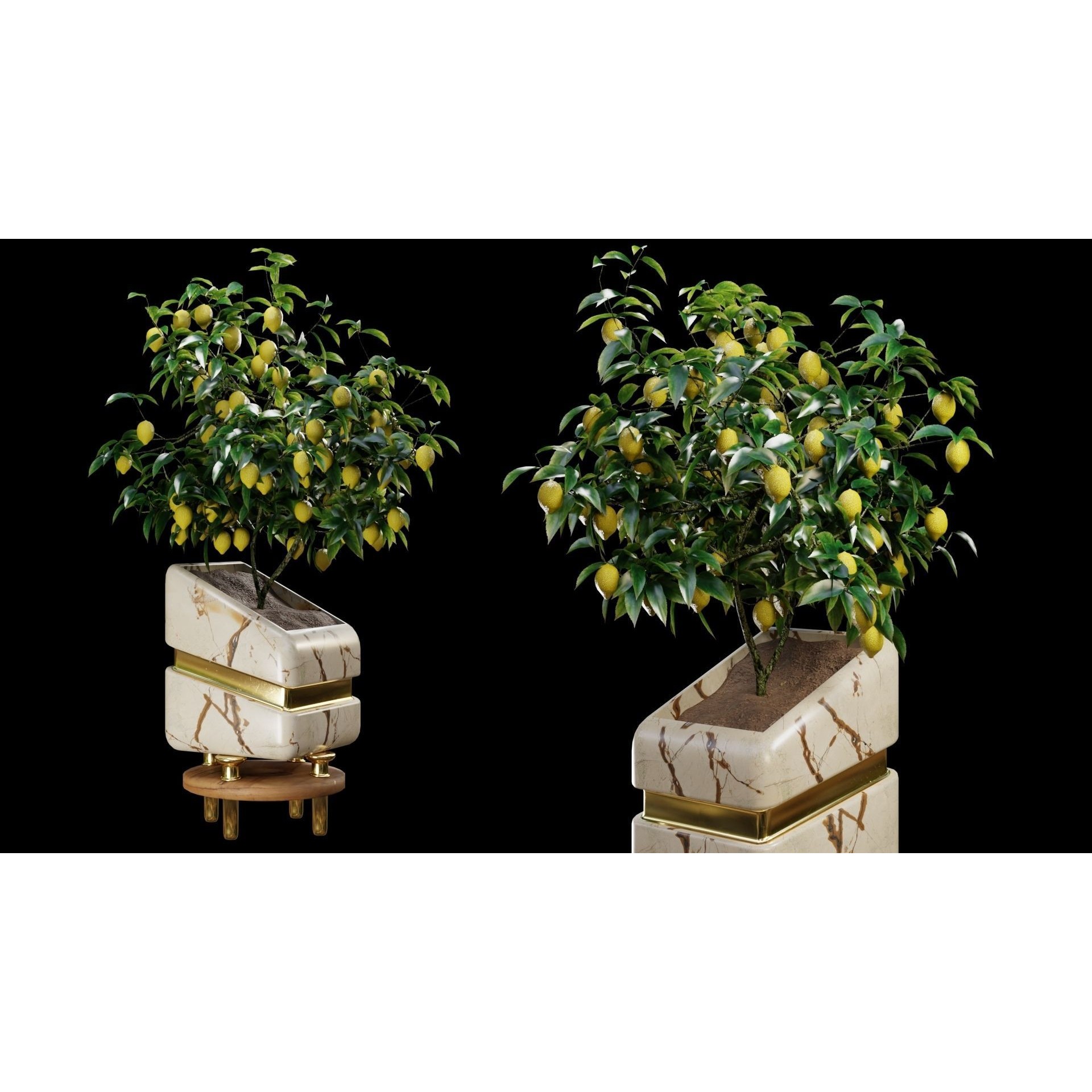 Modern Pots 3D Model – Low Poly Collection with PBR Textures, FBX, OBJ - View 18