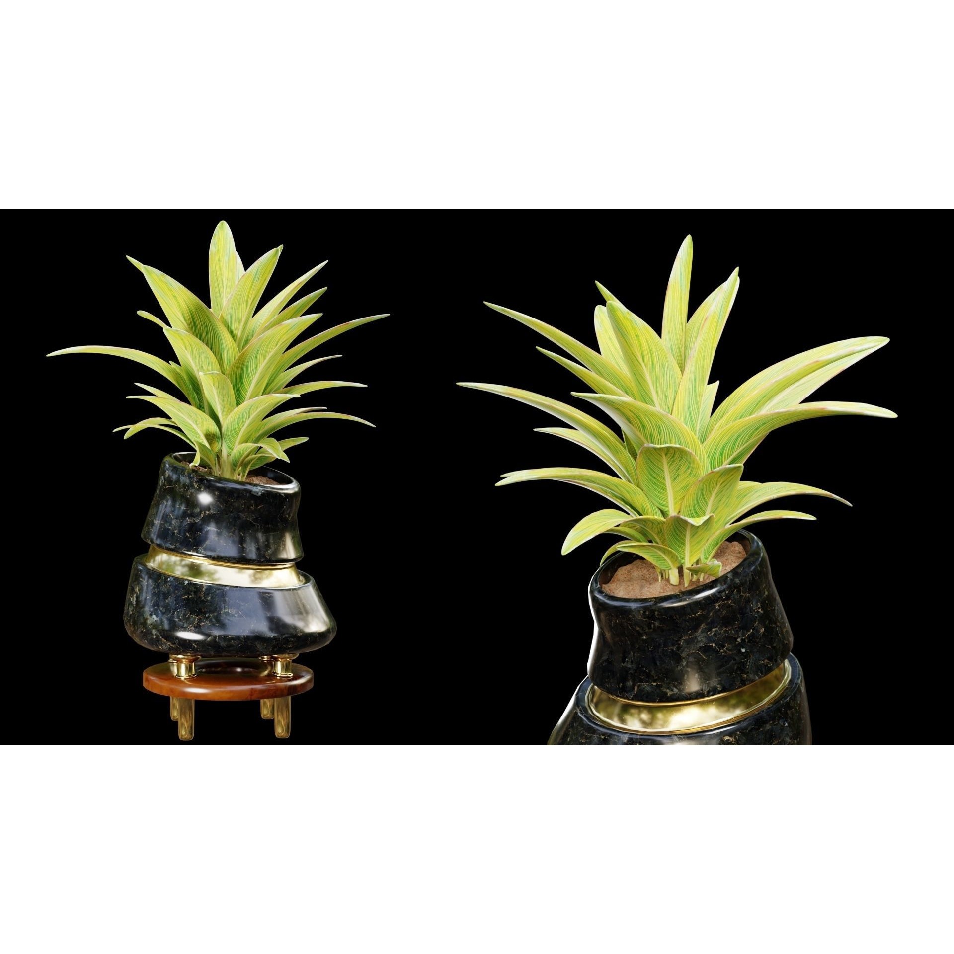 Modern Pots 3D Model – Low Poly Collection with PBR Textures, FBX, OBJ - View 19