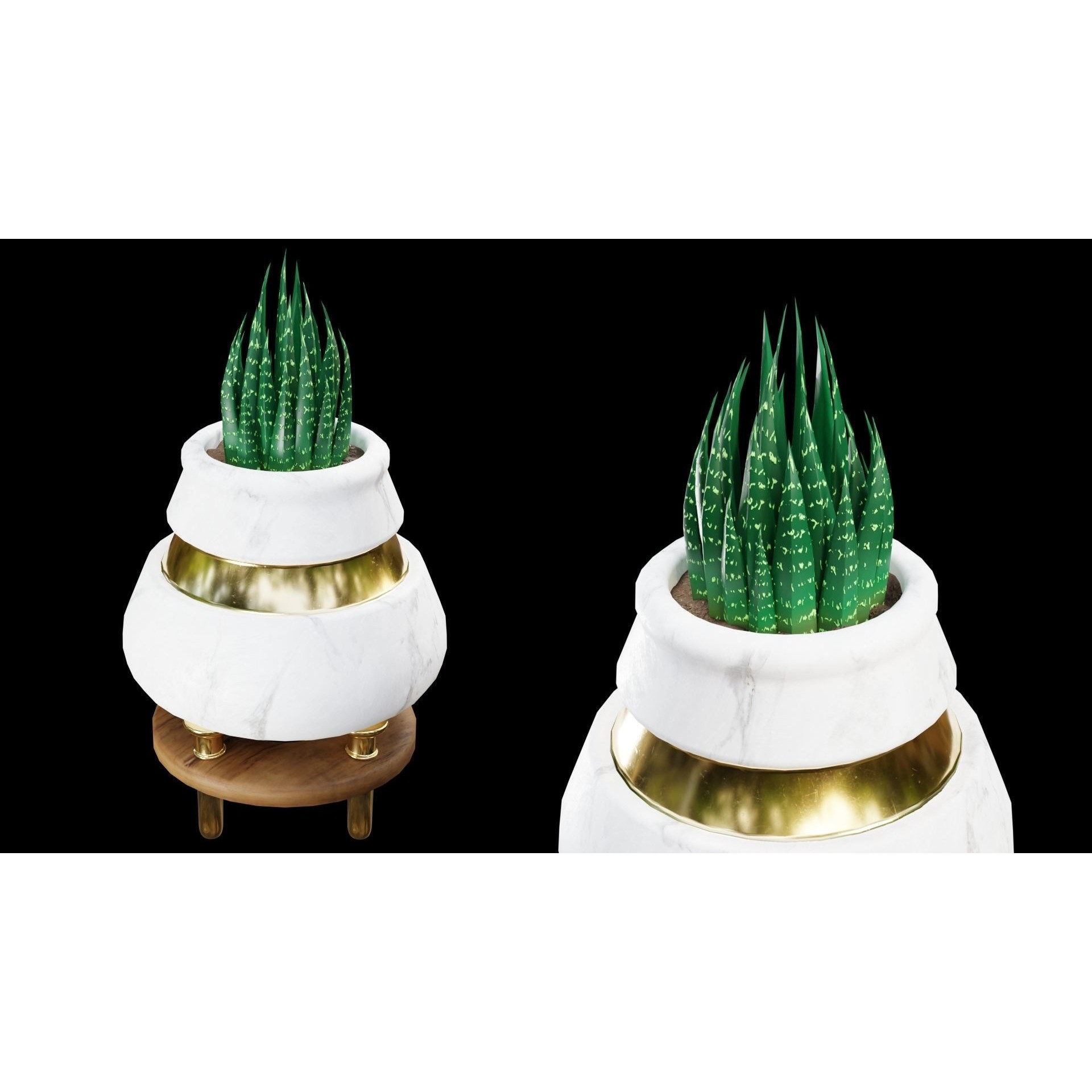 Modern Pots 3D Model – Low Poly Collection with PBR Textures, FBX, OBJ - View 20