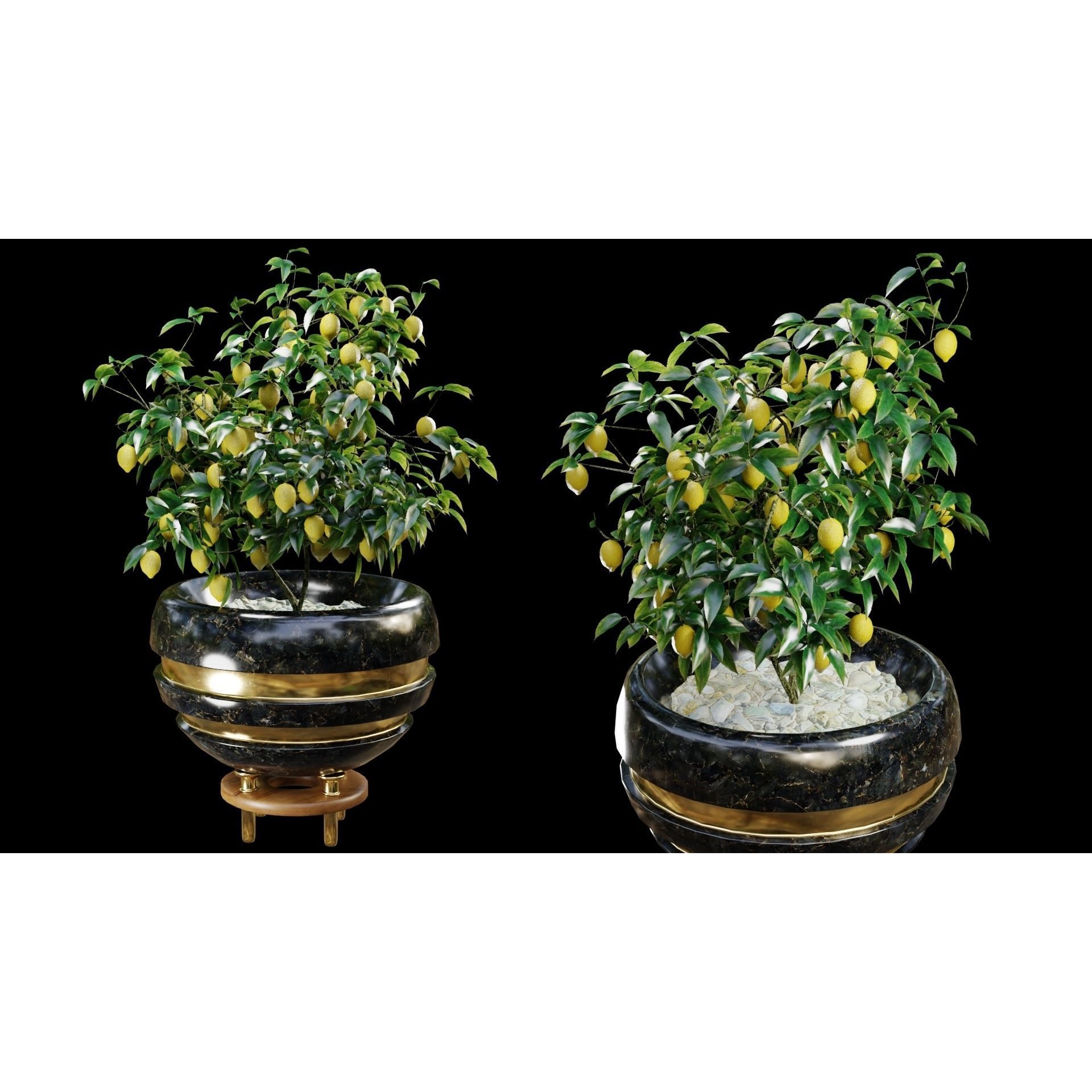 Modern Pots 3D Model – Low Poly Collection with PBR Textures, FBX, OBJ - View 21