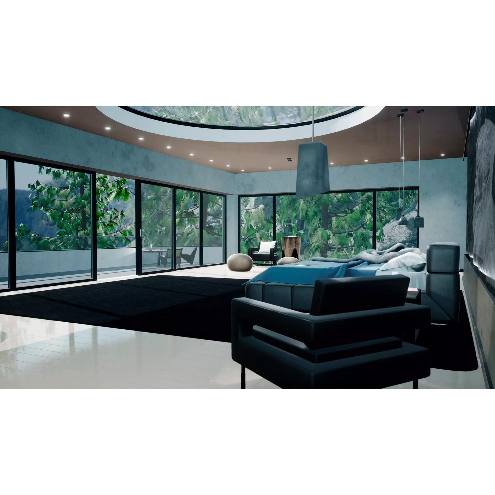 Modern House 3D Model – Game Ready Interior with PBR Textures, FBX - View 2