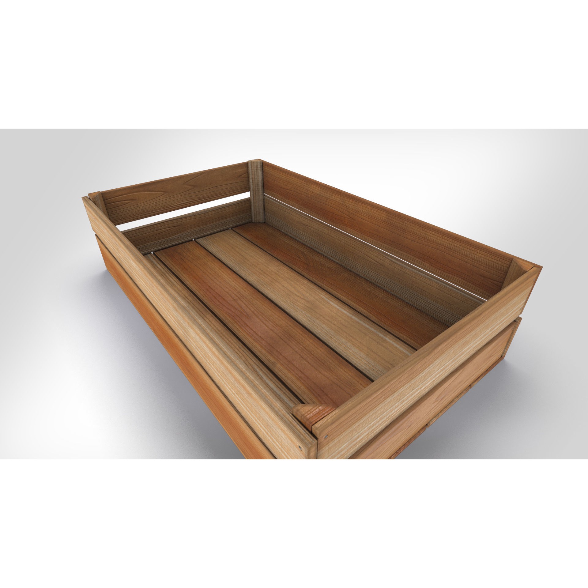 Wooden Crate 3D Model – Low Poly PBR Game Asset, FBX - View 3