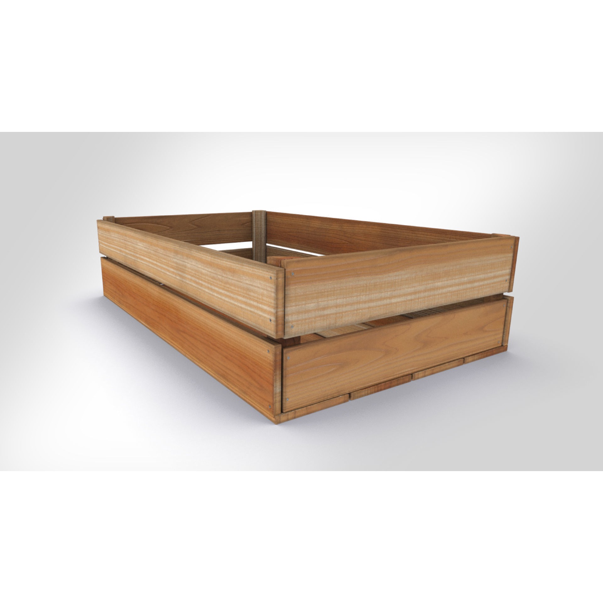 Wooden Crate 3D Model – Low Poly PBR Game Asset, FBX - View 7