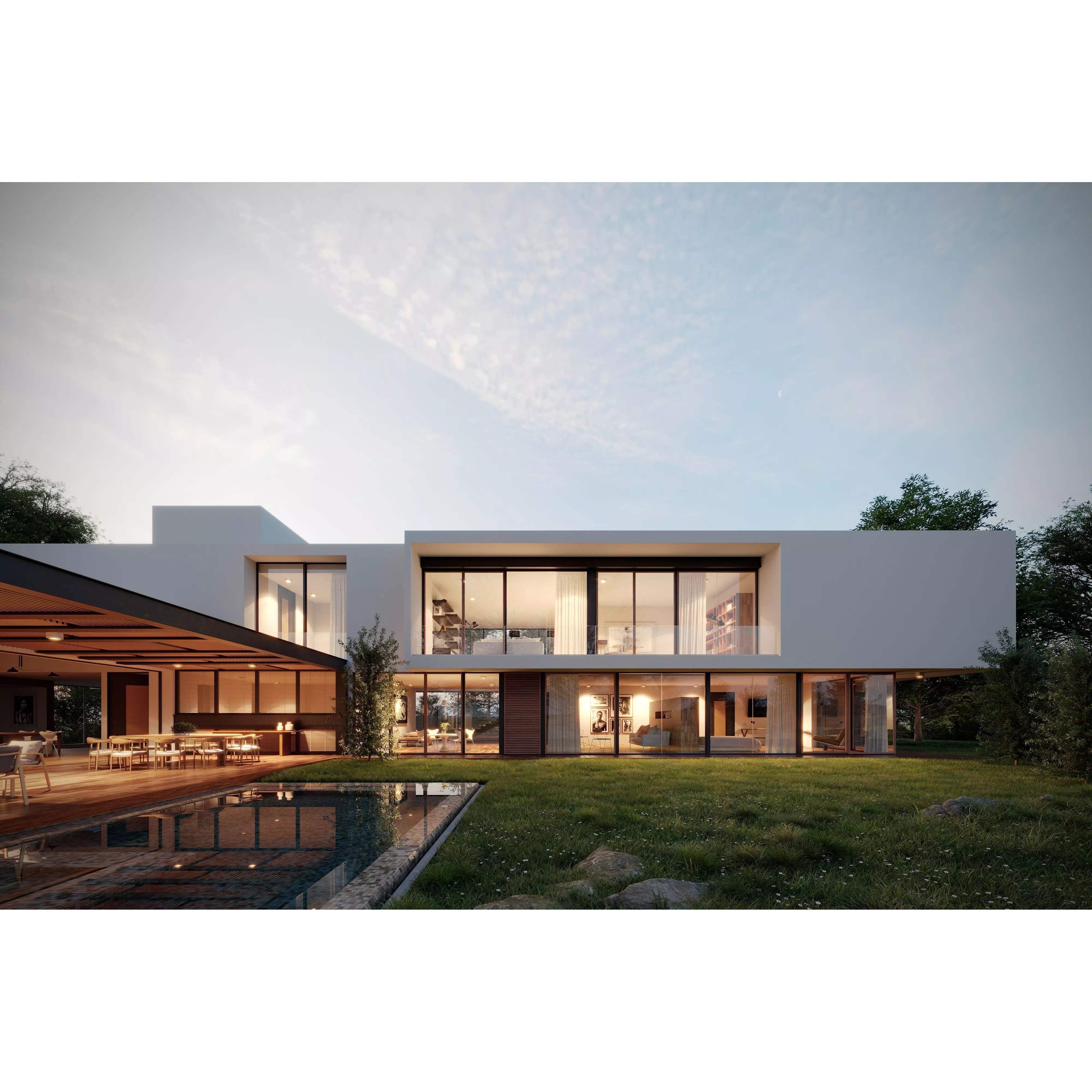 Casa GP Exterior Scene 3D Model – Modern Architectural Design, Cinema 4D & 3DS MAX - View 2