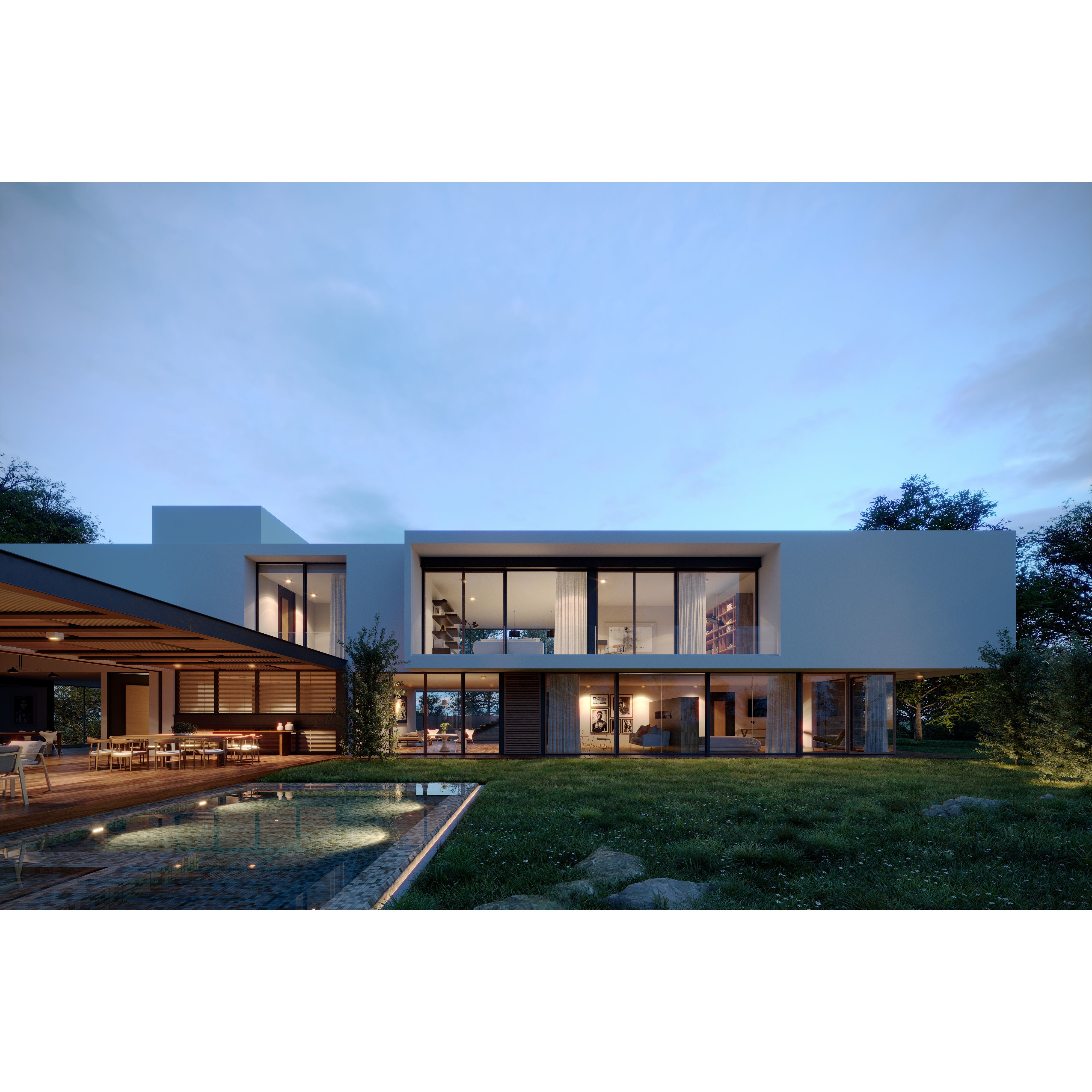 Casa GP Exterior Scene 3D Model – Modern Architectural Design, Cinema 4D & 3DS MAX - View 3
