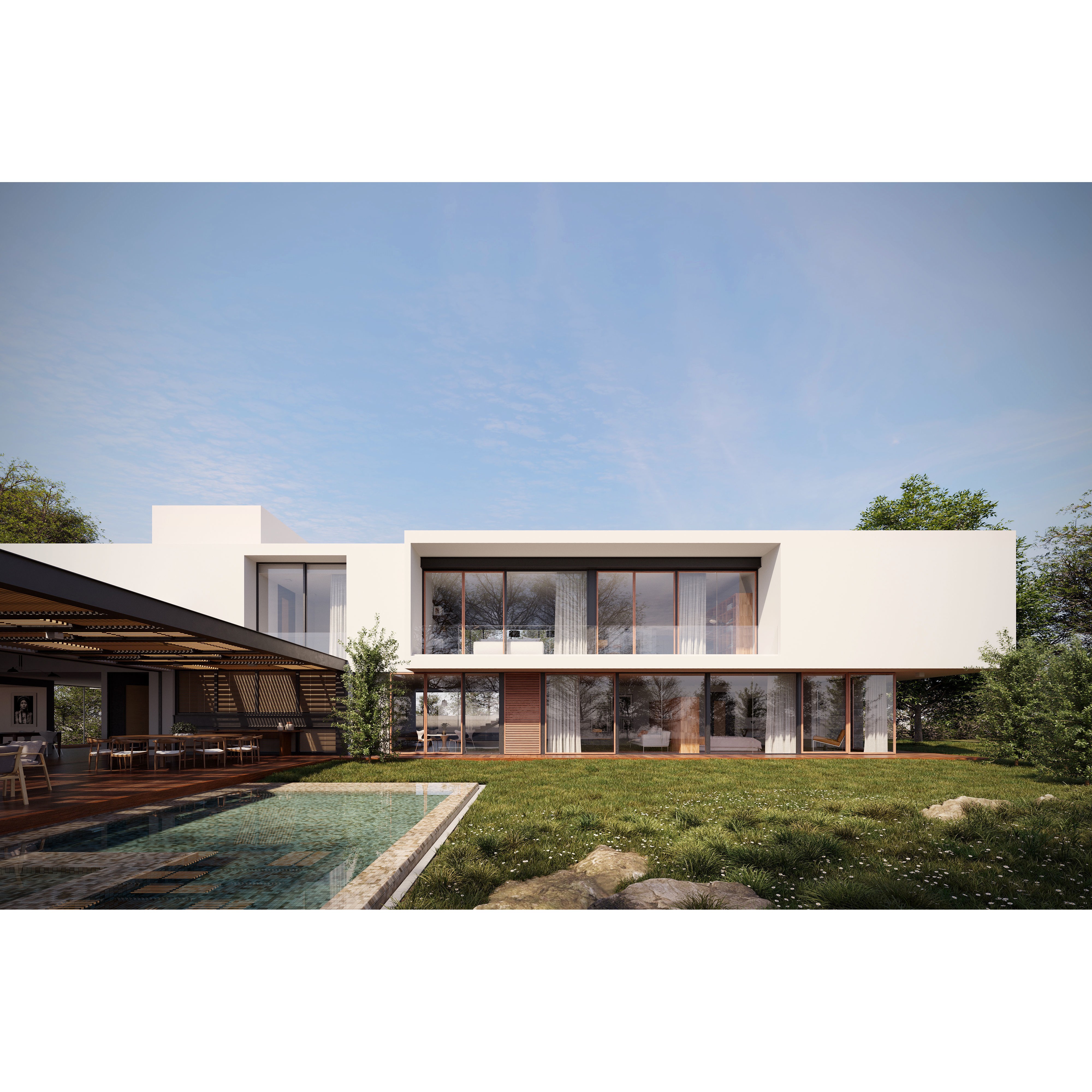 Casa GP Exterior Scene 3D Model – Modern Architectural Design, Cinema 4D & 3DS MAX - View 4
