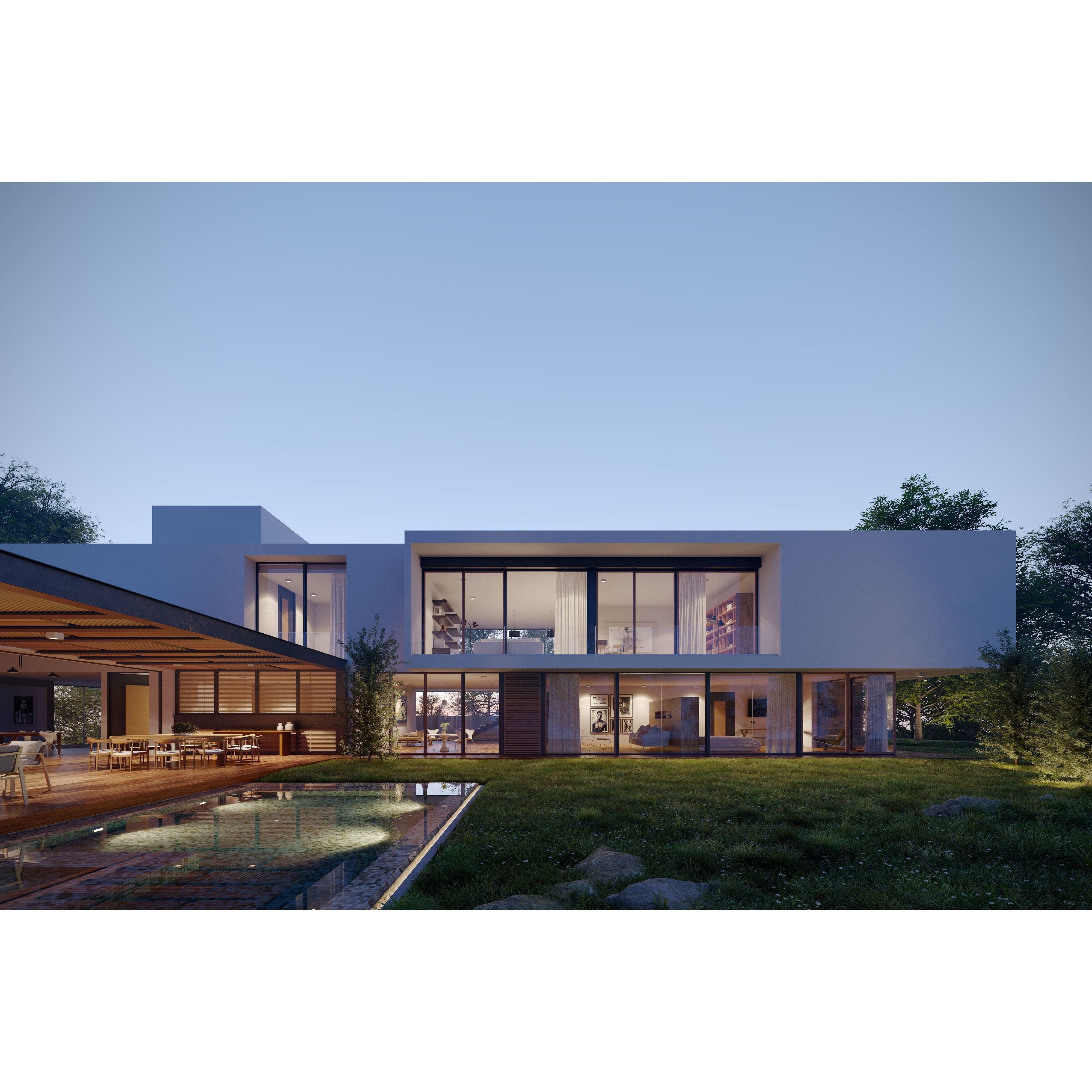 Casa GP Exterior Scene 3D Model – Modern Architectural Design, Cinema 4D & 3DS MAX - View 6