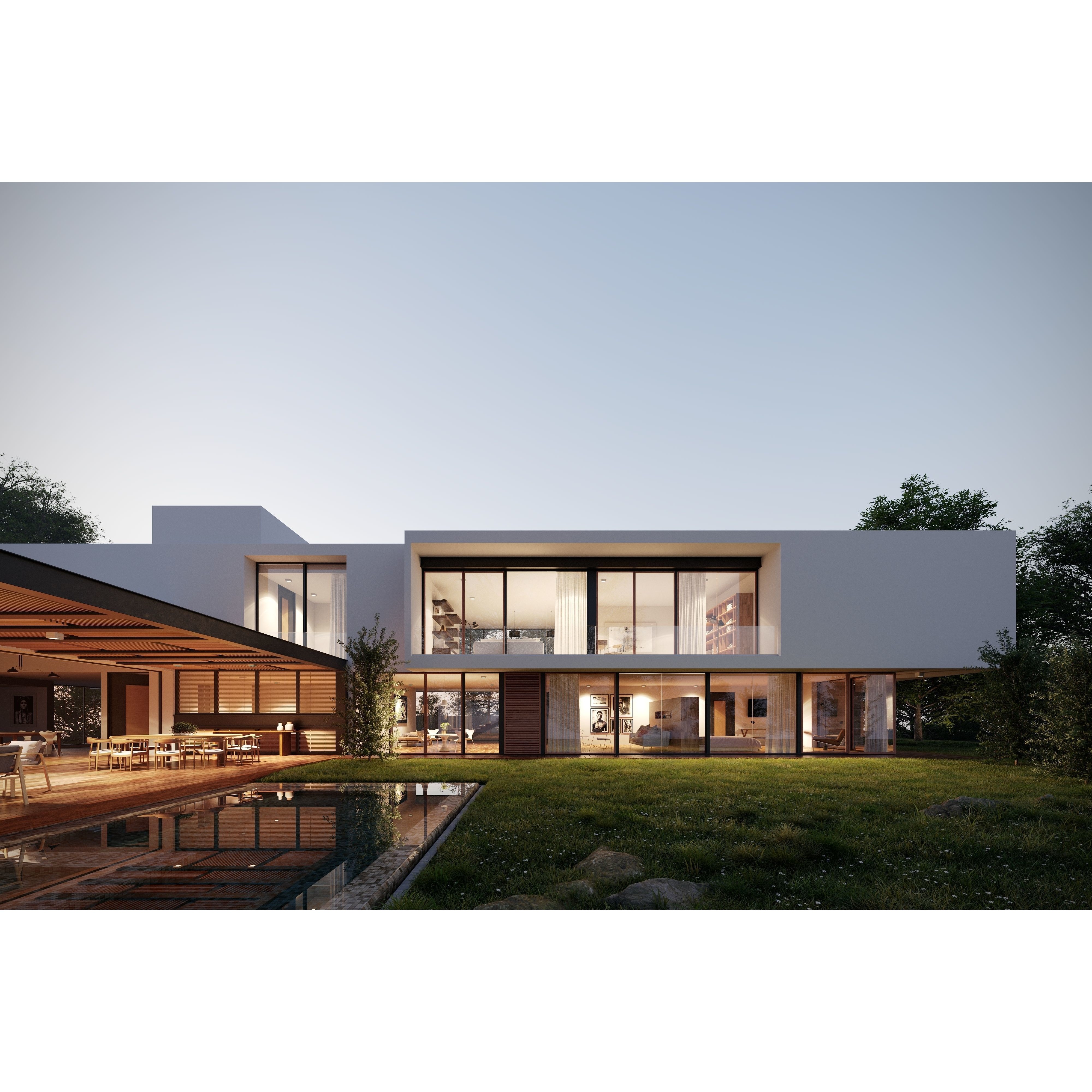 Casa GP Exterior Scene 3D Model – Modern Architectural Design, Cinema 4D & 3DS MAX - View 7
