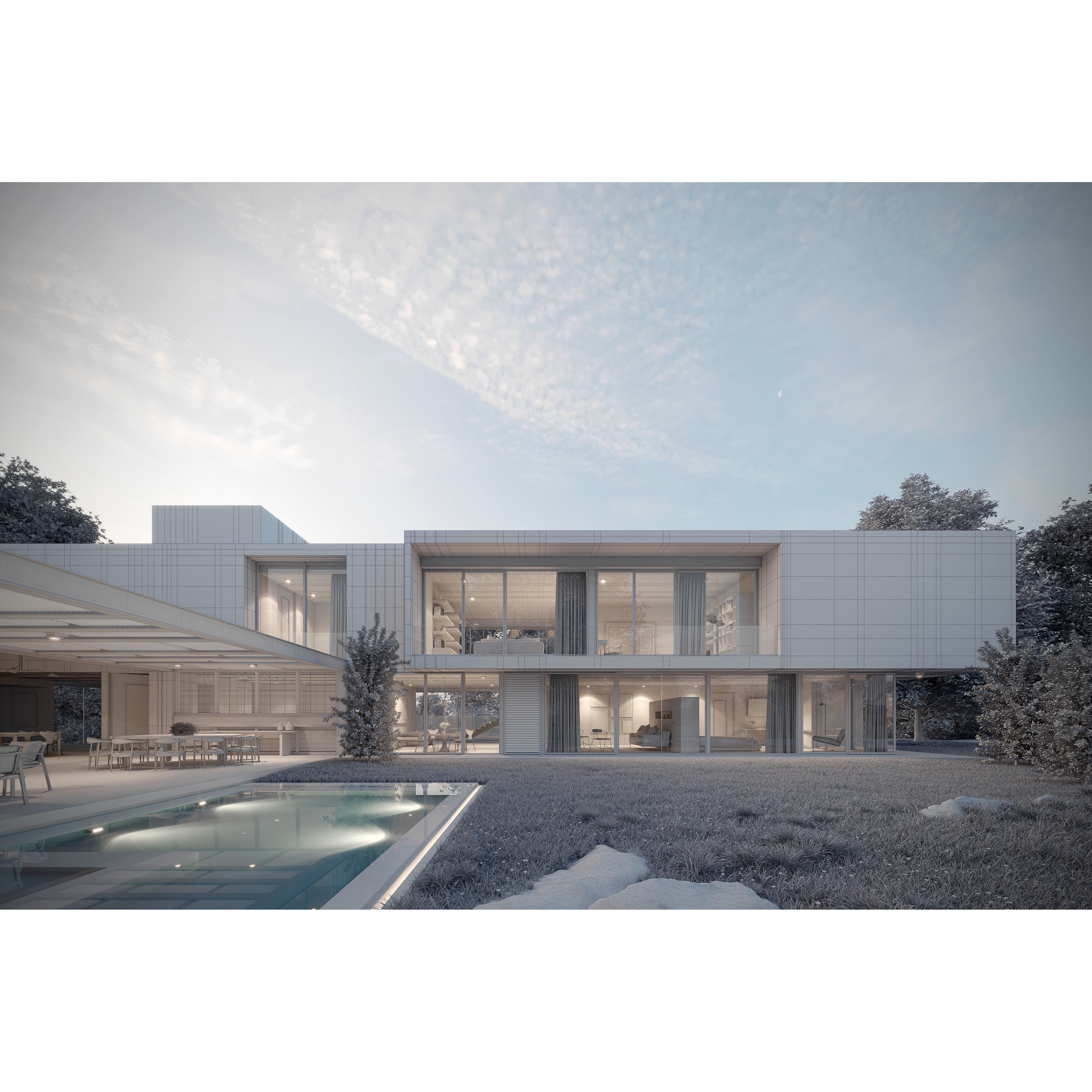 Casa GP Exterior Scene 3D Model – Modern Architectural Design, Cinema 4D & 3DS MAX - View 8