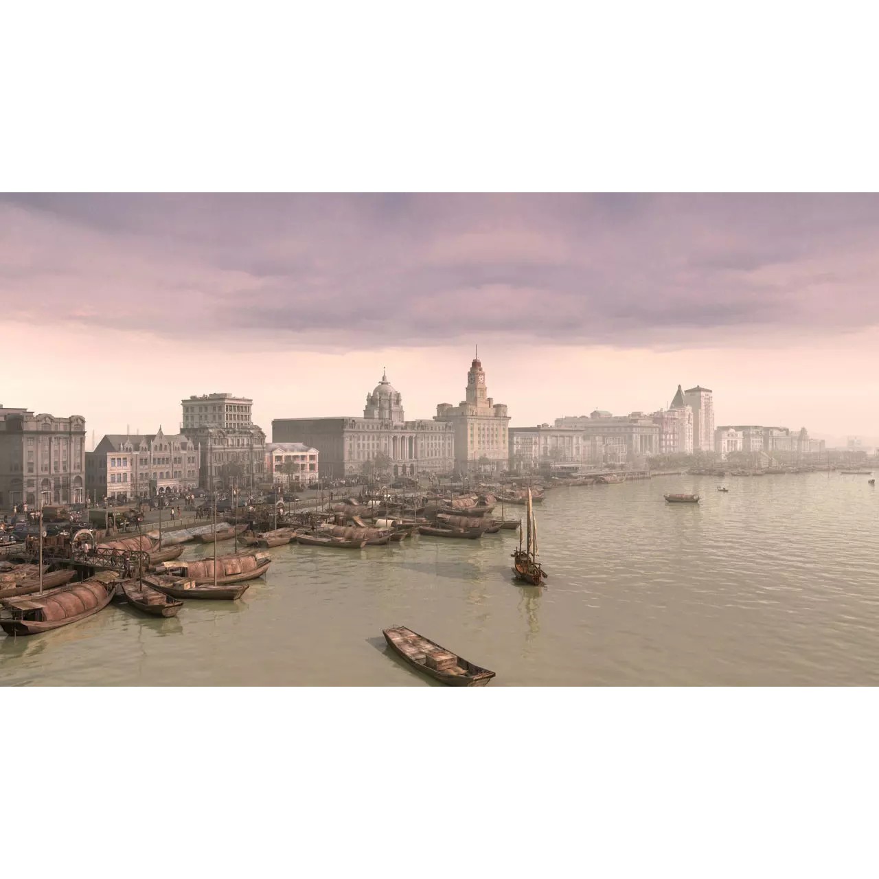 Old Shanghai Bund 3D Model – Detailed Architectural Asset, FBX - View 10