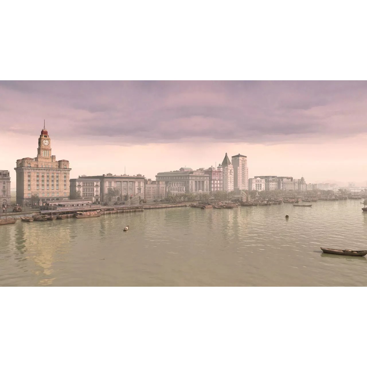 Old Shanghai Bund 3D Model – Detailed Architectural Asset, FBX - View 11
