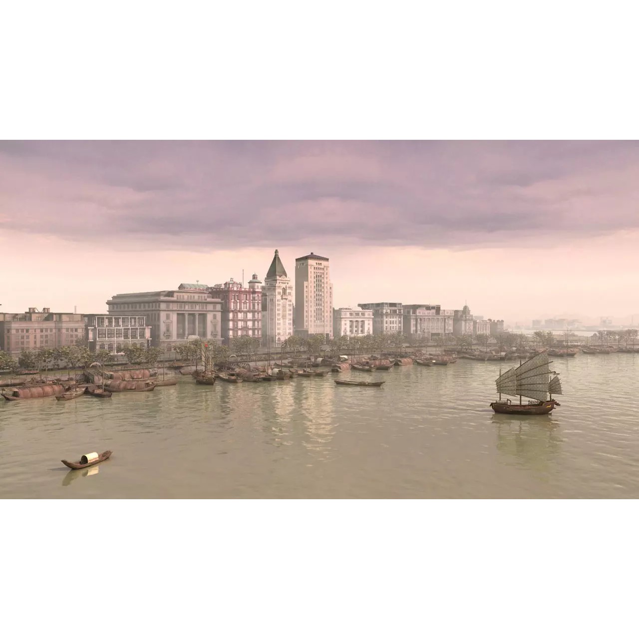 Old Shanghai Bund 3D Model – Detailed Architectural Asset, FBX - View 13