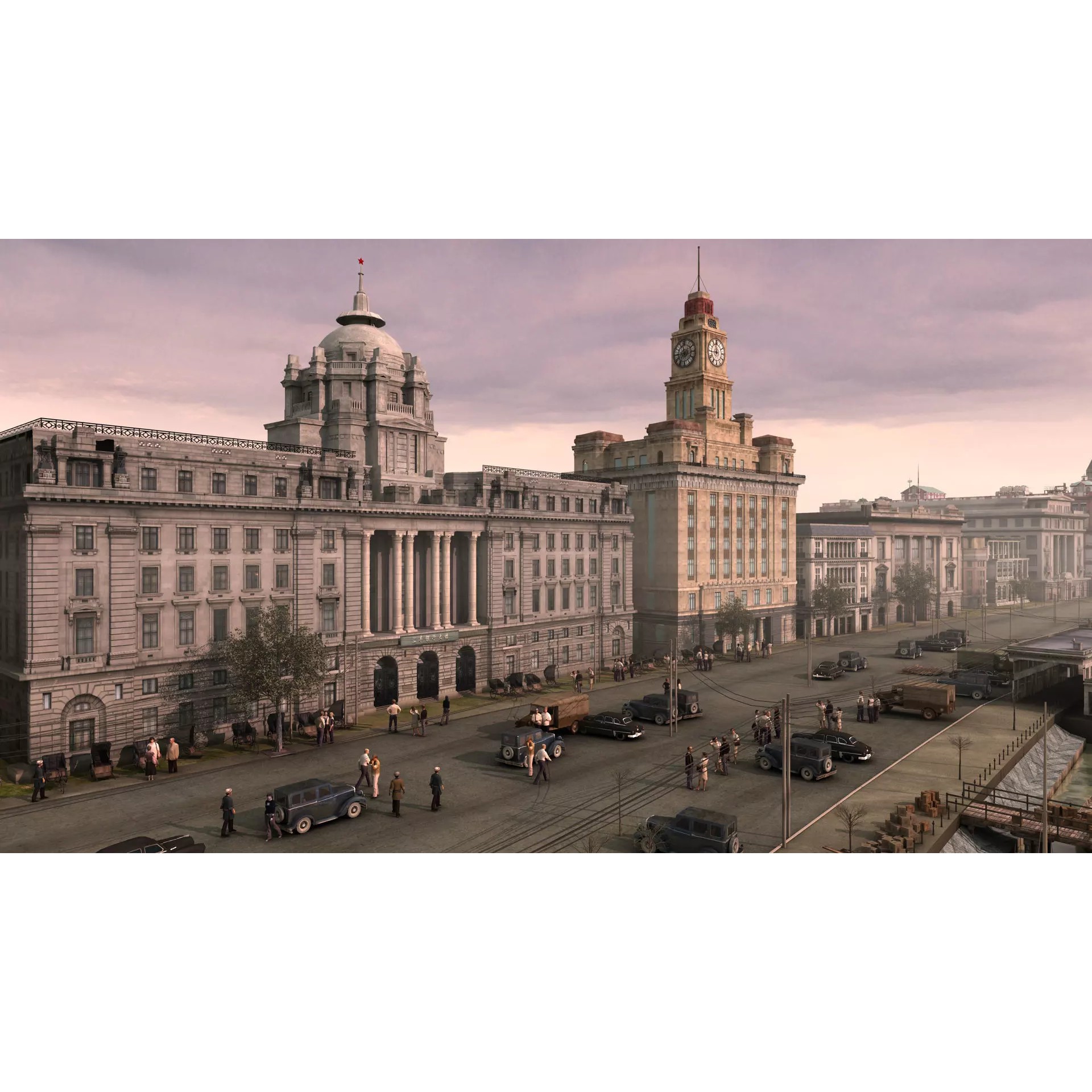 Old Shanghai Bund 3D Model – Detailed Architectural Asset, FBX - View 14