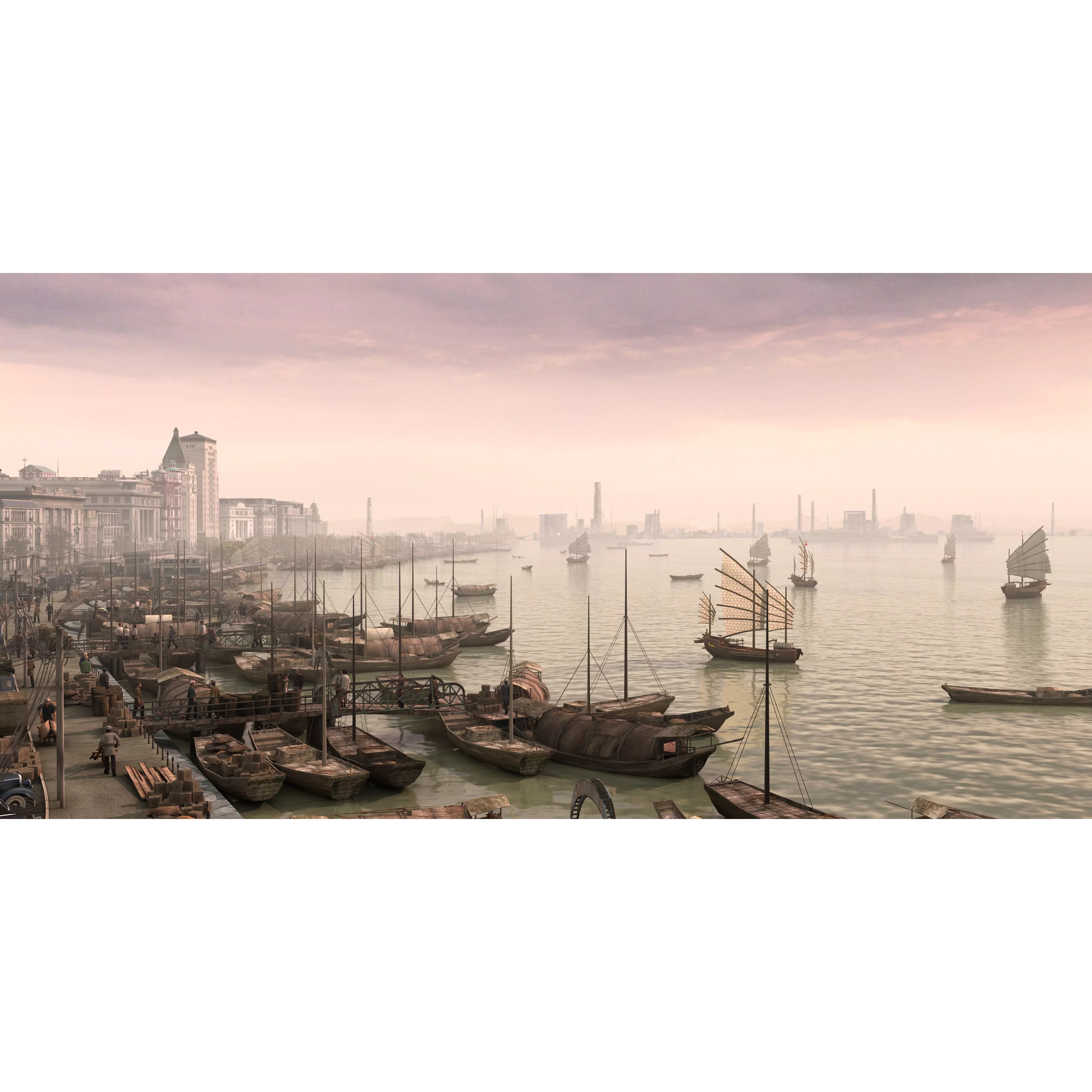 Old Shanghai Bund 3D Model – Detailed Architectural Asset, FBX - View 2