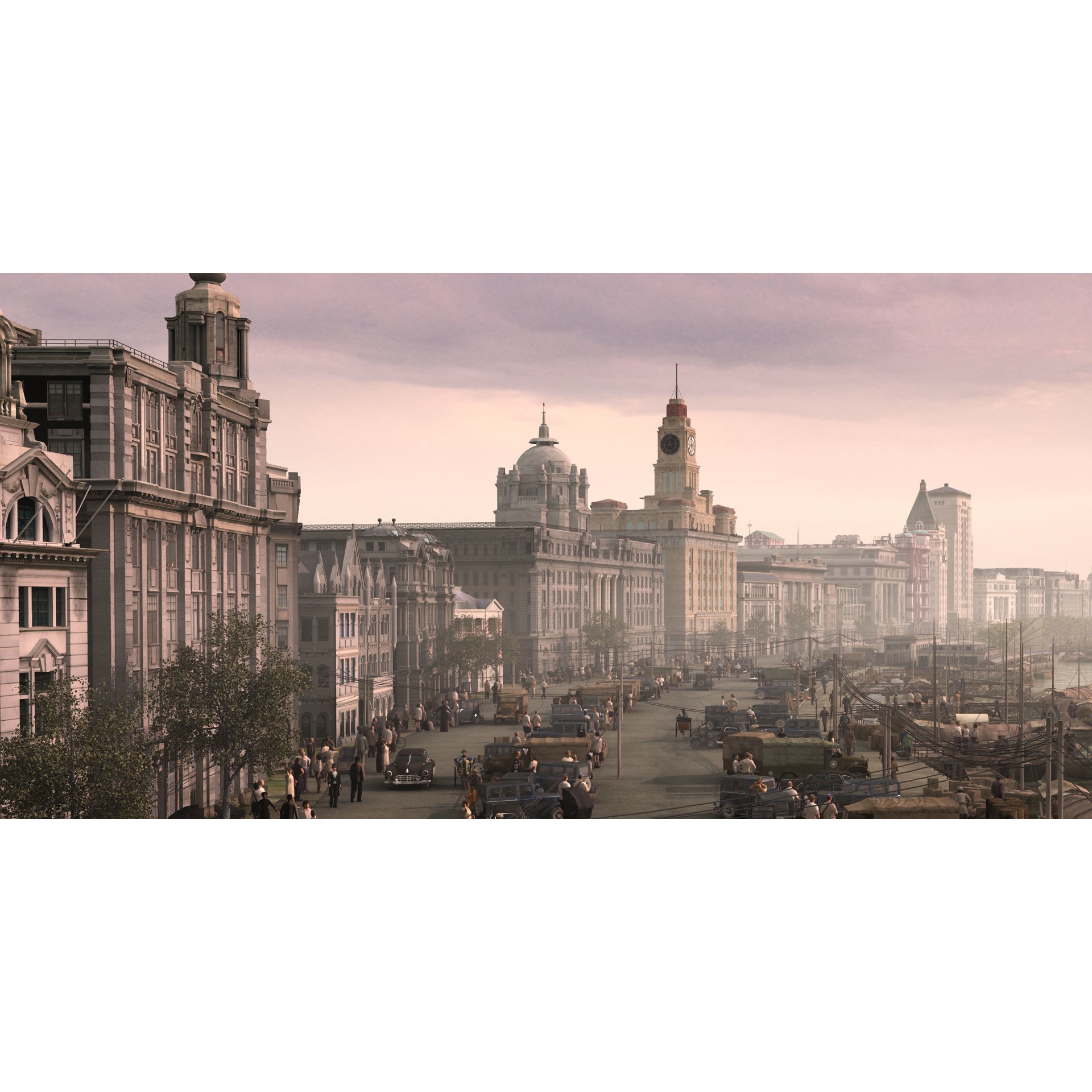 Old Shanghai Bund 3D Model – Detailed Architectural Asset, FBX - View 4