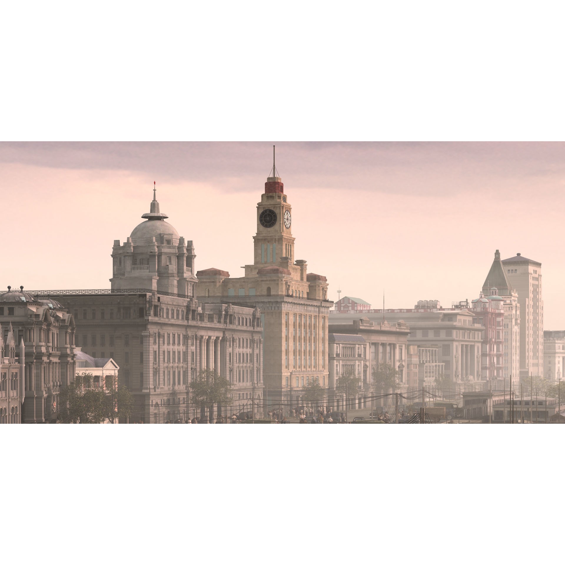 Old Shanghai Bund 3D Model – Detailed Architectural Asset, FBX - View 5