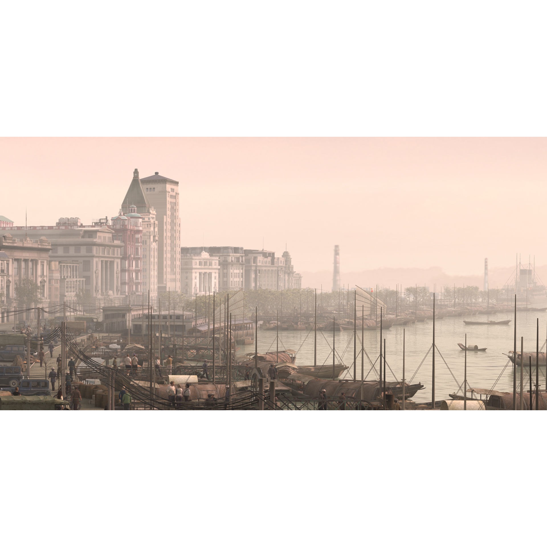 Old Shanghai Bund 3D Model – Detailed Architectural Asset, FBX - View 6