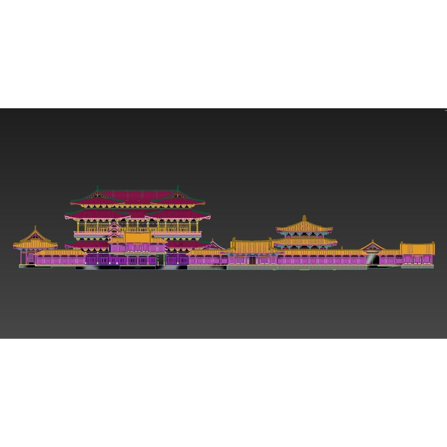 Ancient Chinese Architecture 3D Model – Detailed Palatial Structures, FBX, OBJ - View 11