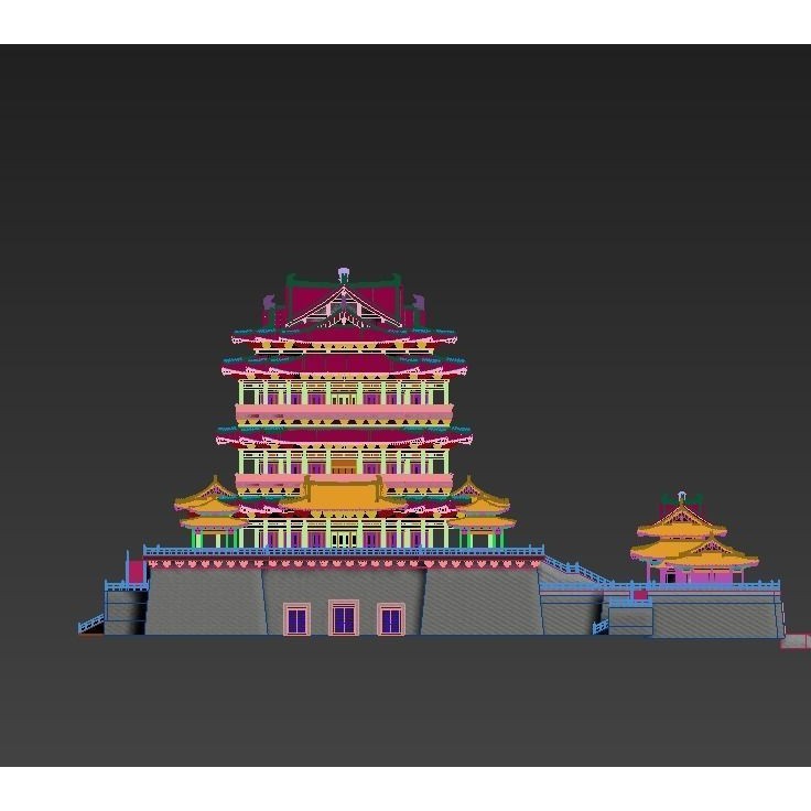 Ancient Chinese Architecture 3D Model – Detailed Palatial Structures, FBX, OBJ - View 17