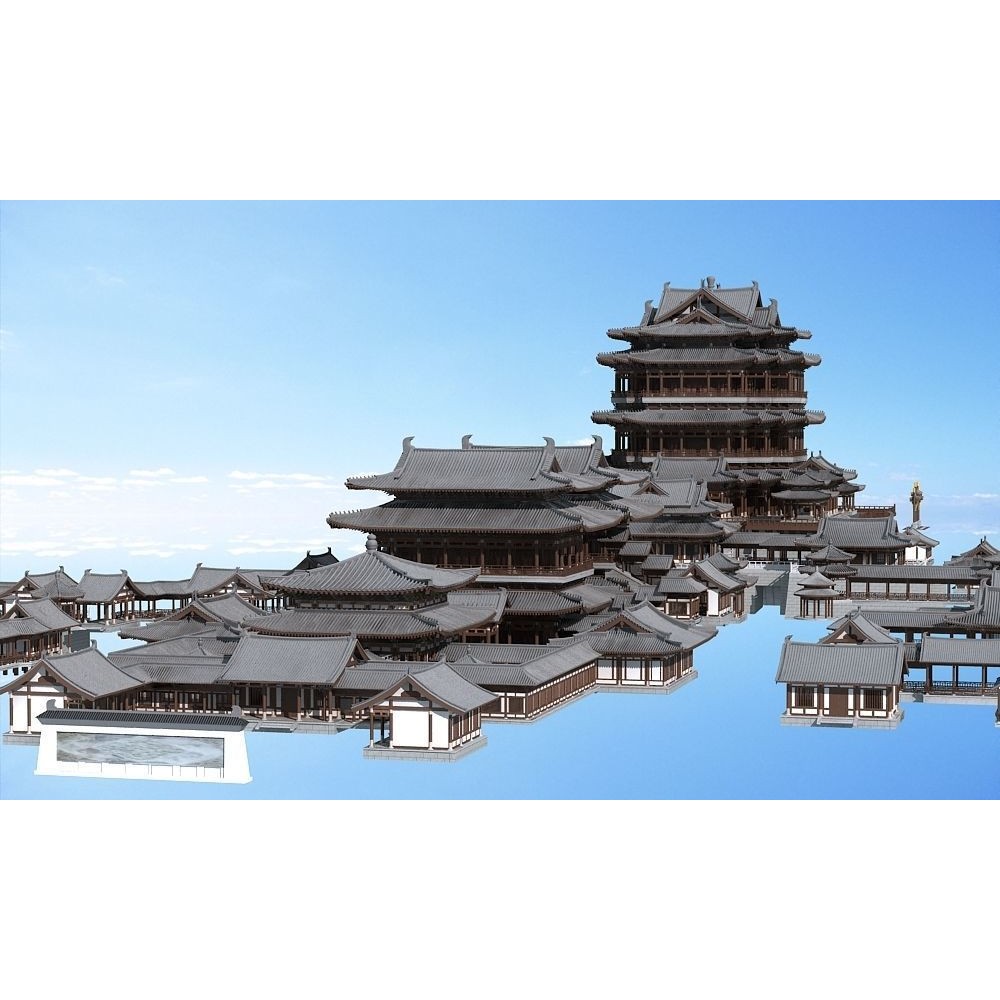Ancient Chinese Architecture 3D Model – Detailed Palatial Structures, FBX, OBJ - View 3