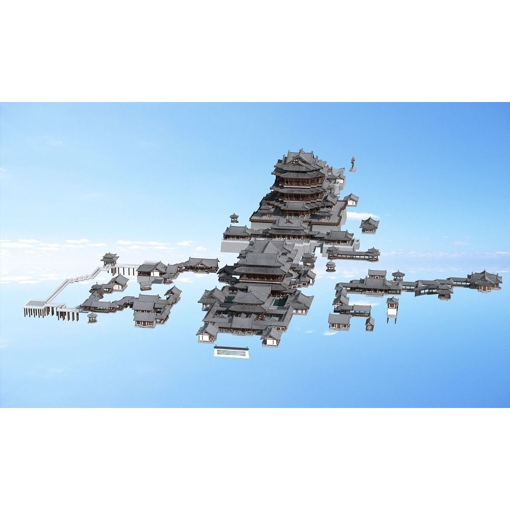 Ancient Chinese Architecture 3D Model – Detailed Palatial Structures, FBX, OBJ - View 4