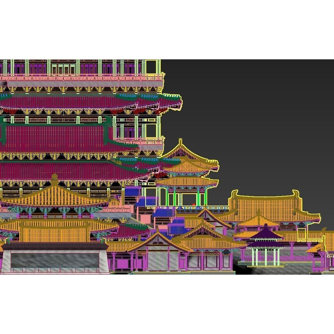 Ancient Chinese Architecture 3D Model – Detailed Palatial Structures, FBX, OBJ - View 7