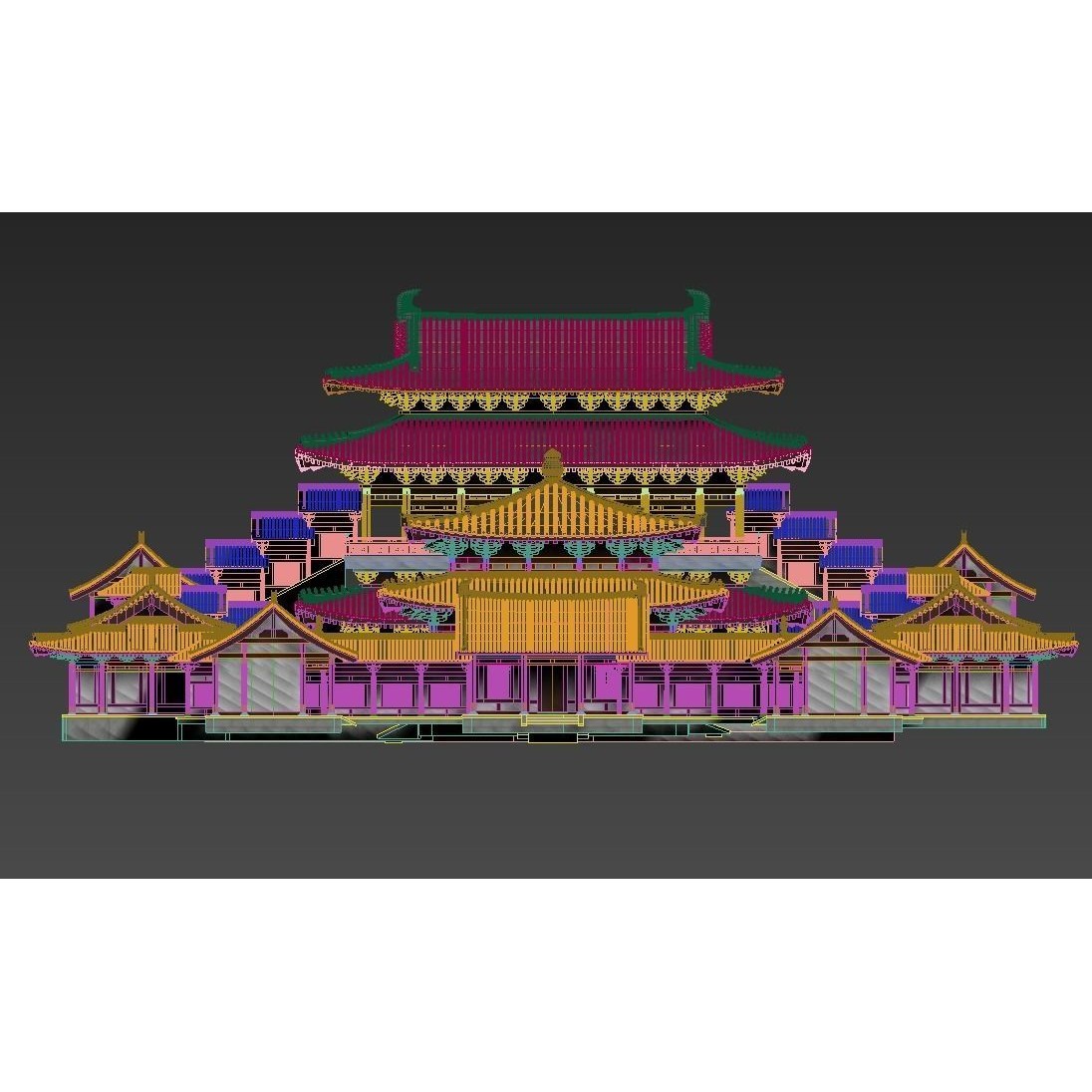 Ancient Chinese Architecture 3D Model – Detailed Palatial Structures, FBX, OBJ - View 8