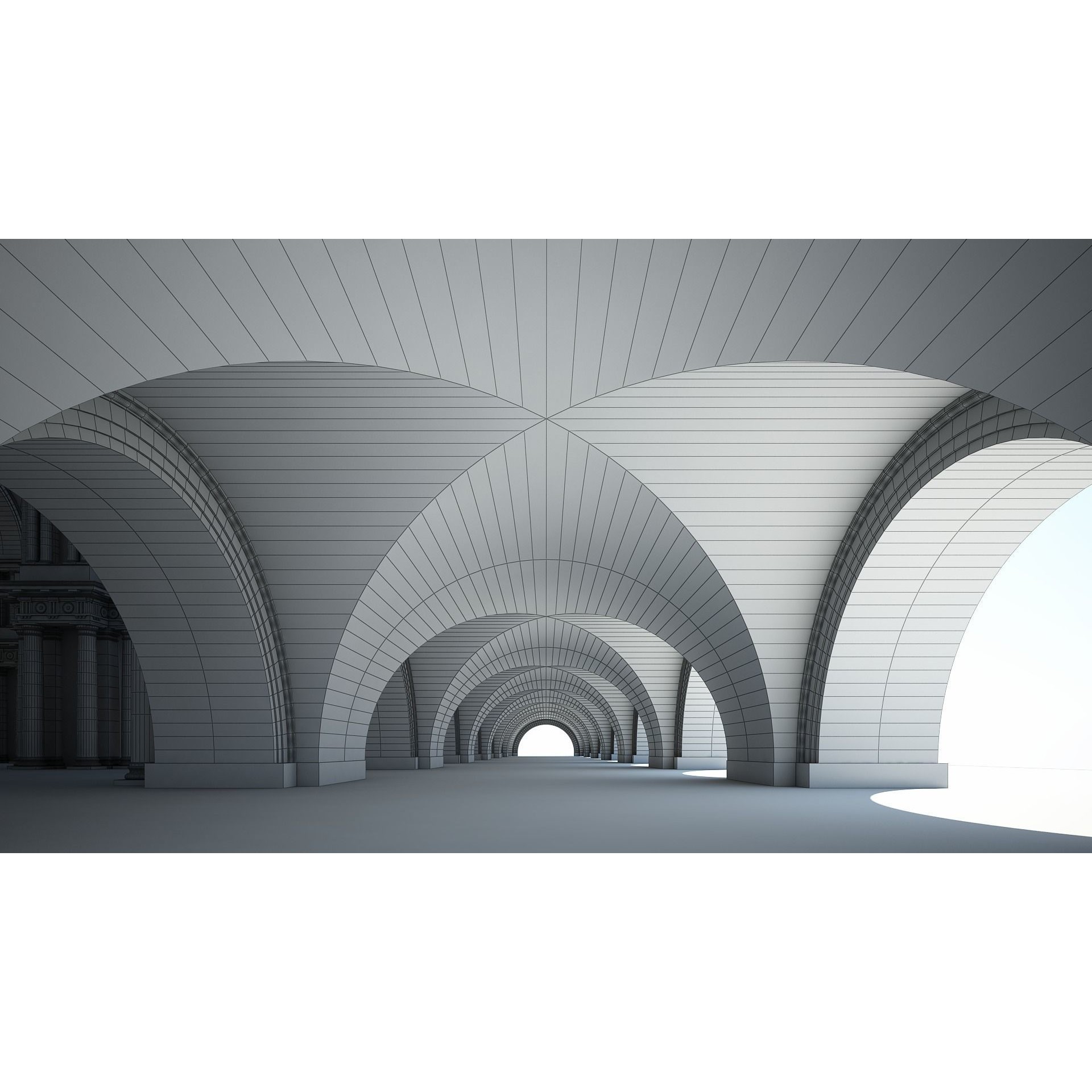 Doric Hall 3D Model – Classical Interior with V-Ray Textures, FBX - View 18