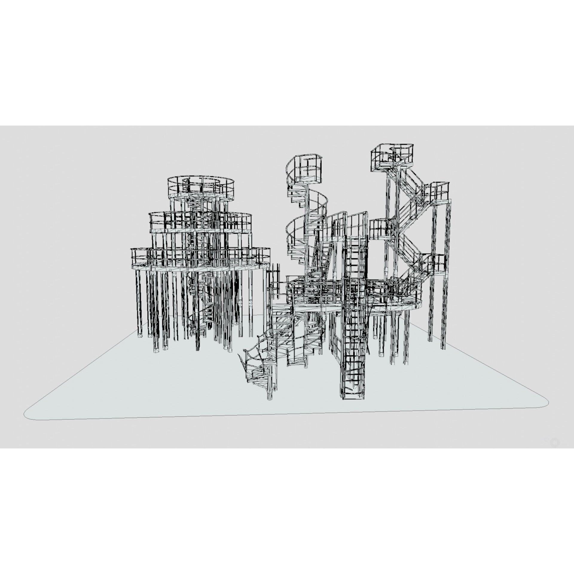 Low Stairs 3D Model – Low Poly Industrial Fixture with PBR Textures