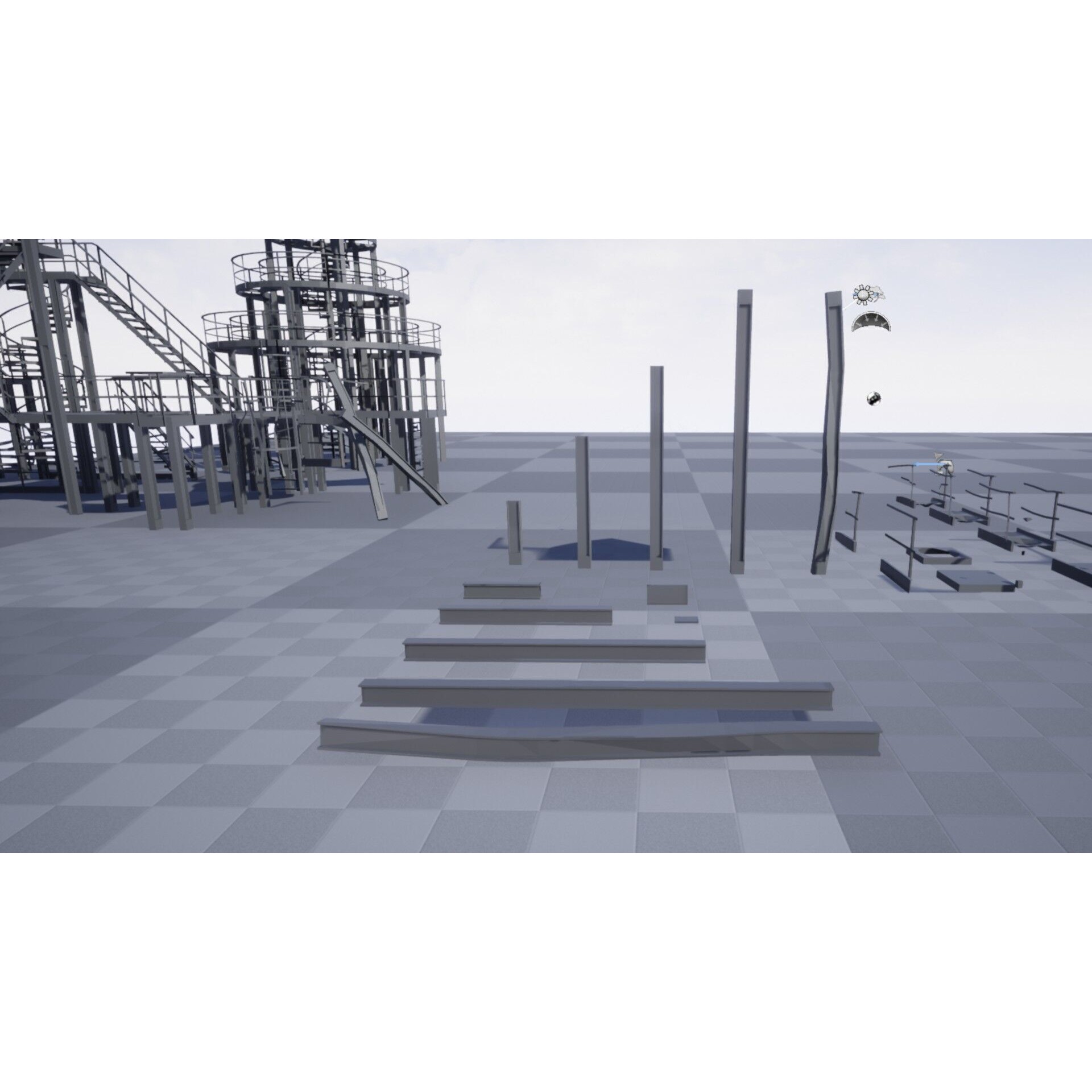 Low Stairs 3D Model – Low Poly Industrial Fixture with PBR Textures - View 12