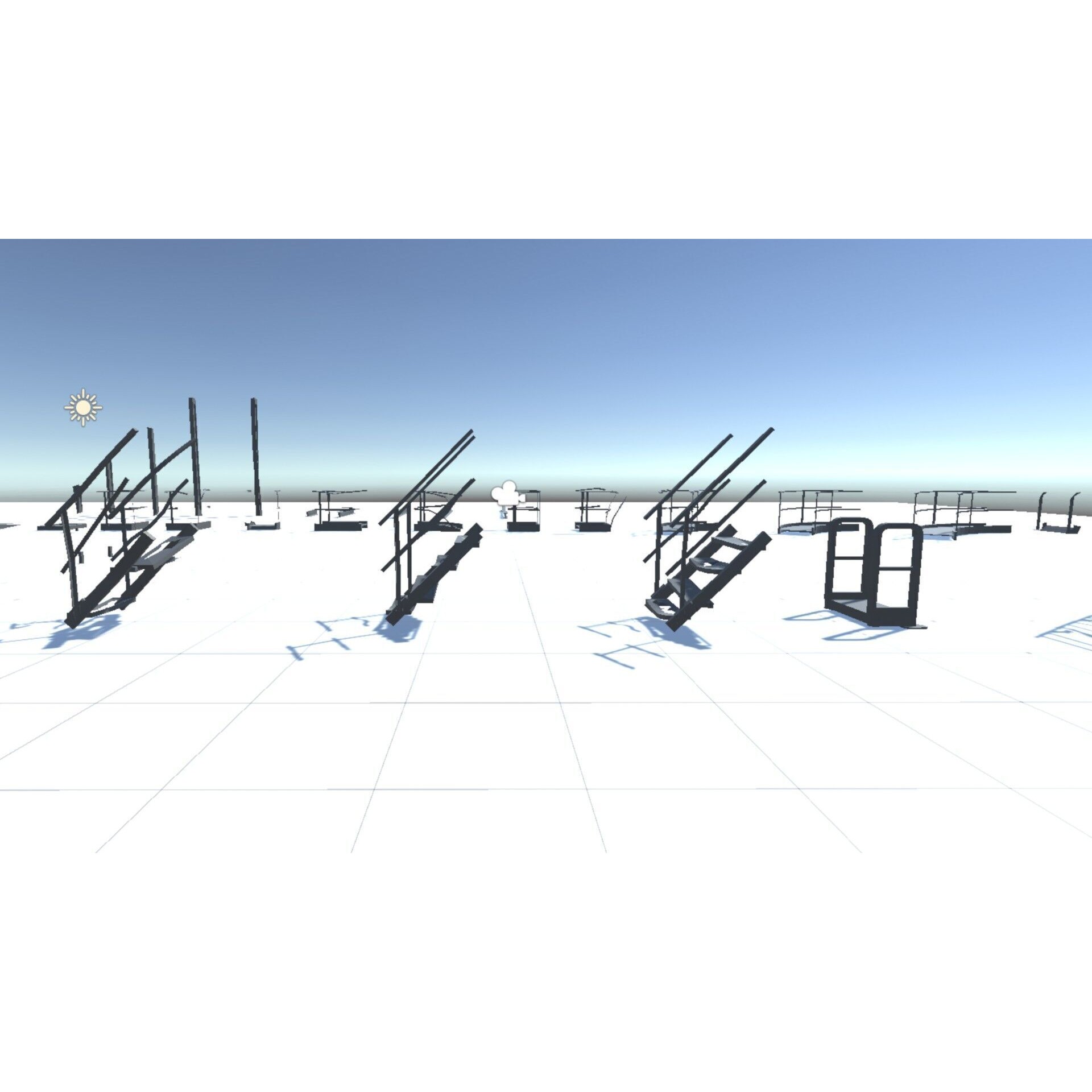 Low Stairs 3D Model – Low Poly Industrial Fixture with PBR Textures - View 7