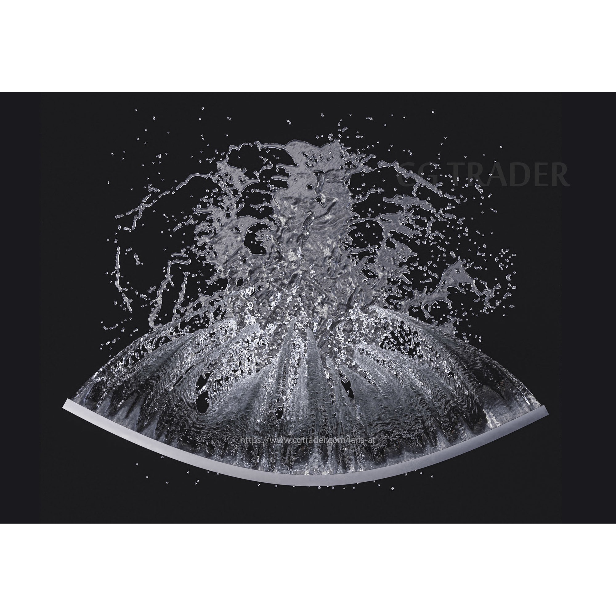 Wall Fountains 3D Model – High Poly Outdoor Water Feature, FBX, OBJ - View 10