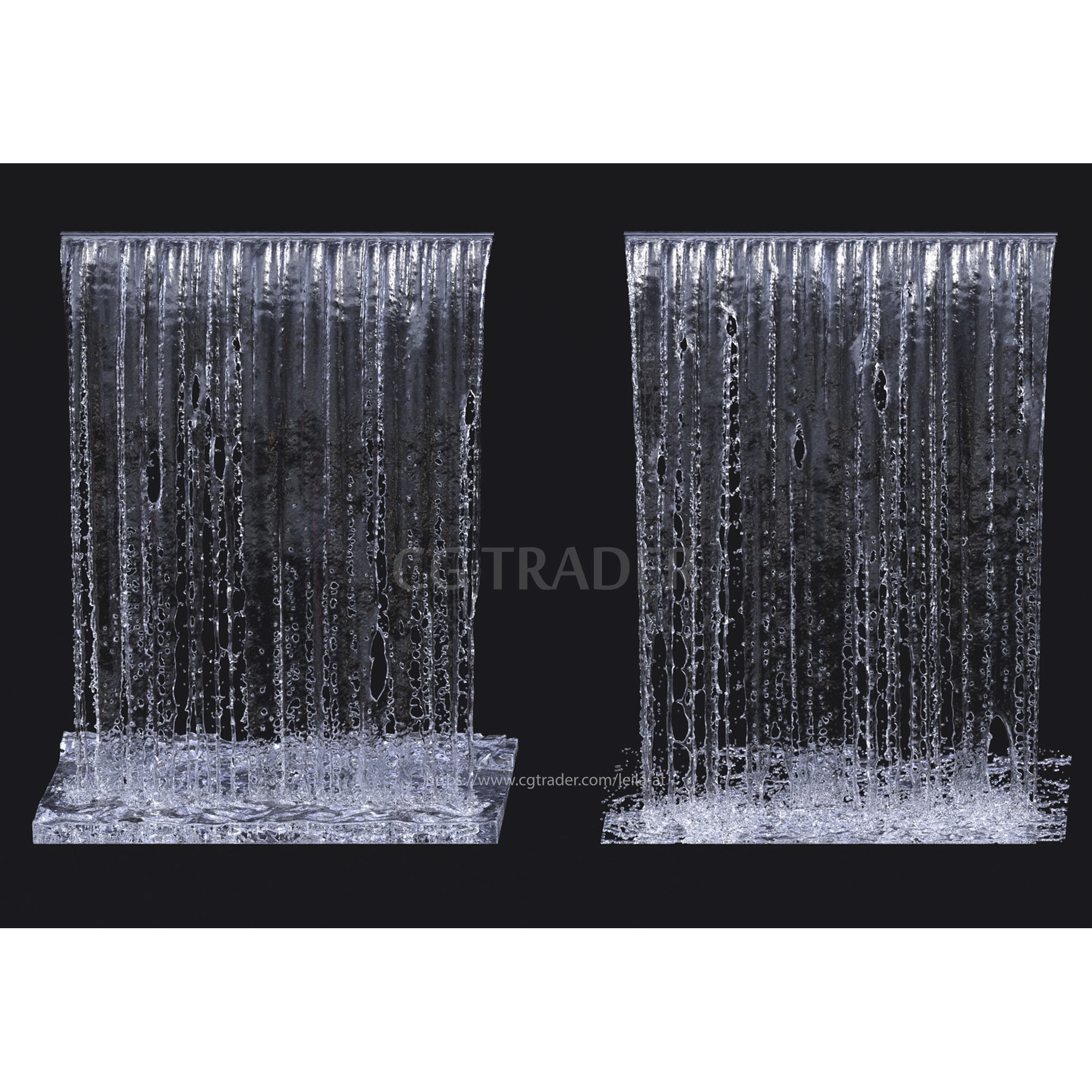 Wall Fountains 3D Model – High Poly Outdoor Water Feature, FBX, OBJ - View 7